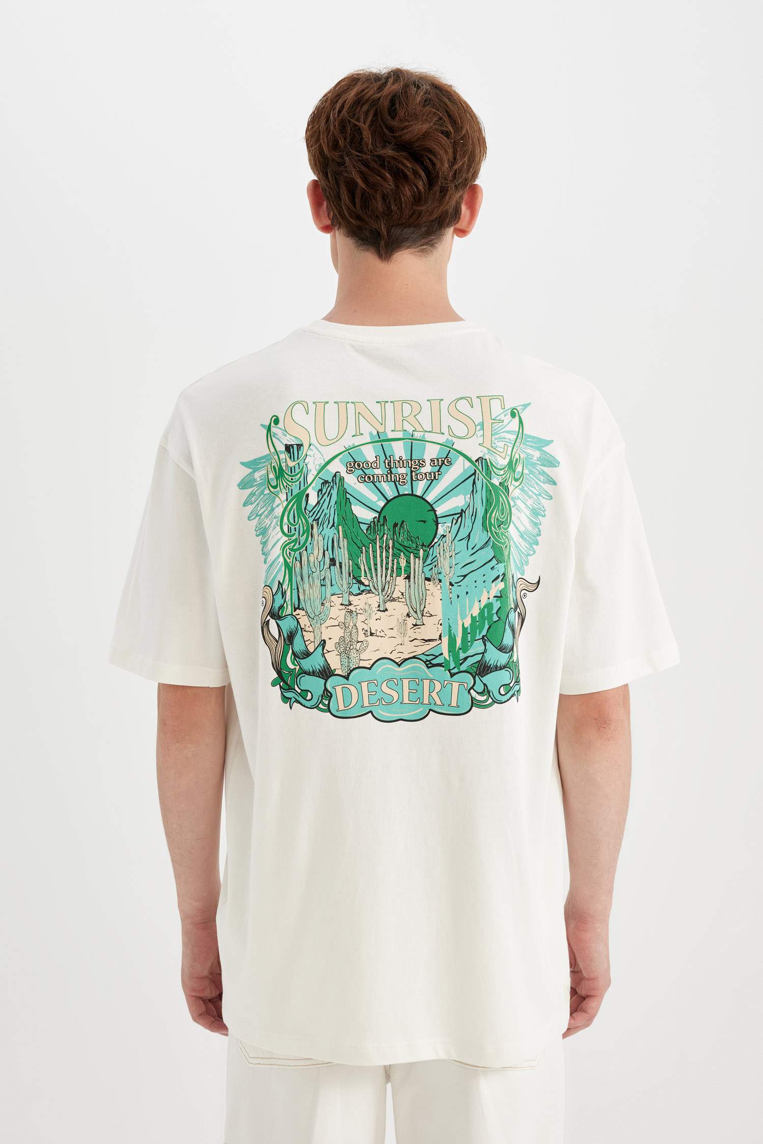 Comfort Fit Crew Neck Printed Short Sleeve T-Shirt