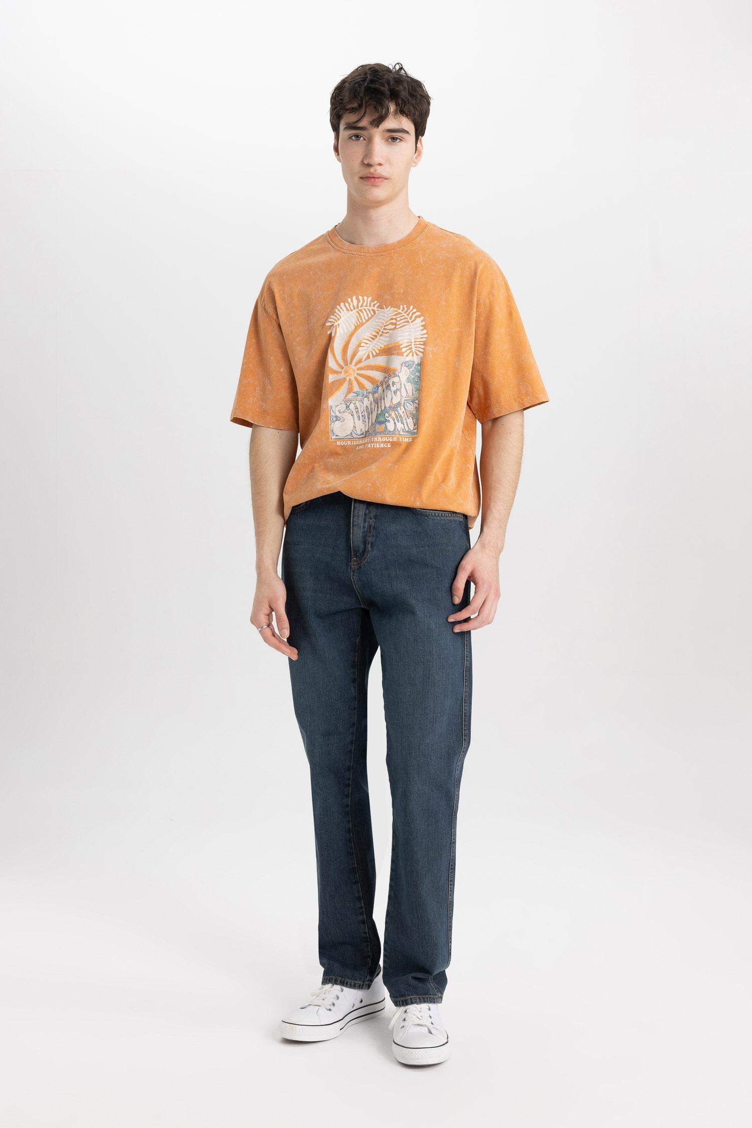 تيشيرت نص ردن قصة مريحة بياخة مستديرة