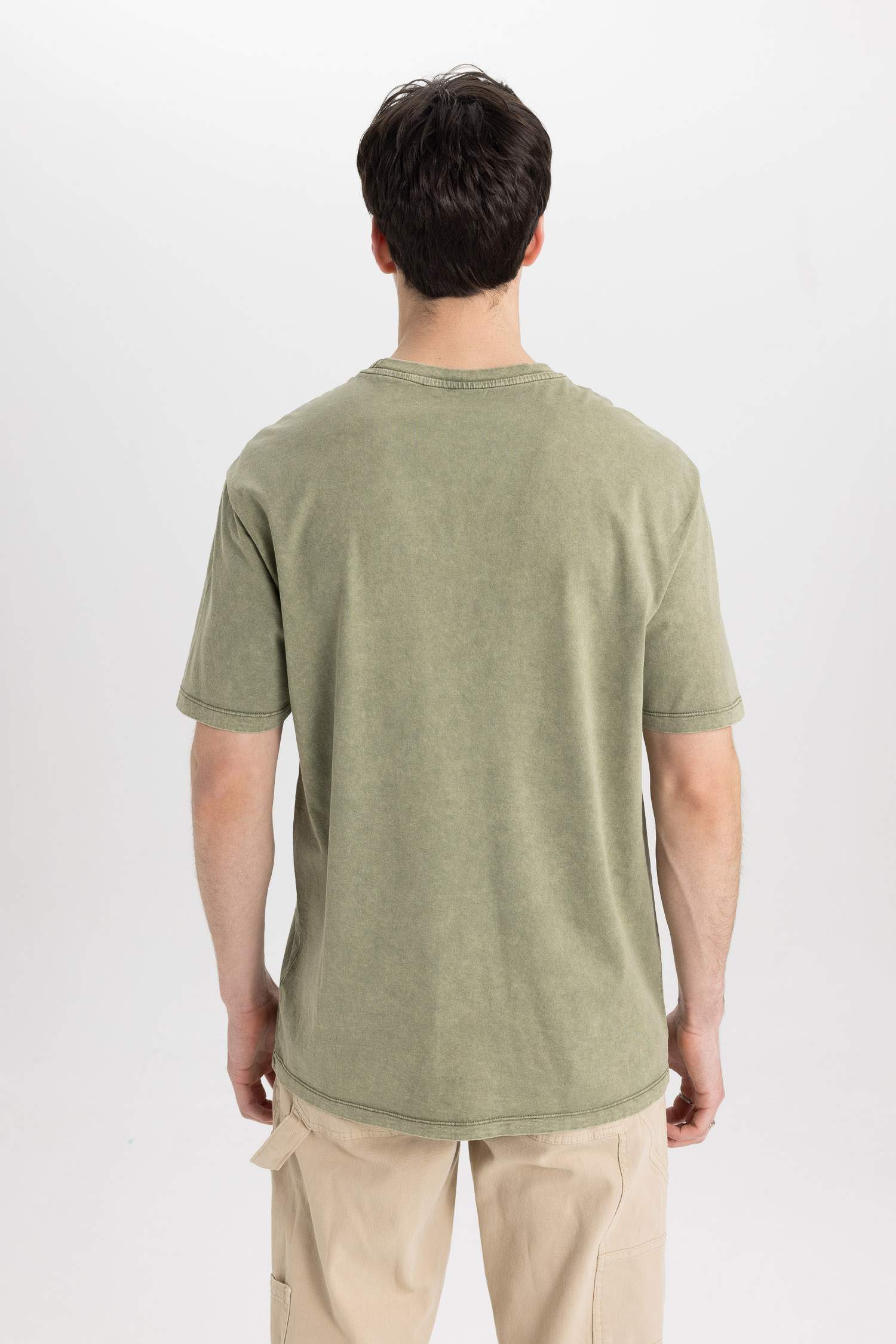 Regular Fit Bisiklet Yaka Baskılı Kısa Kollu Tişört