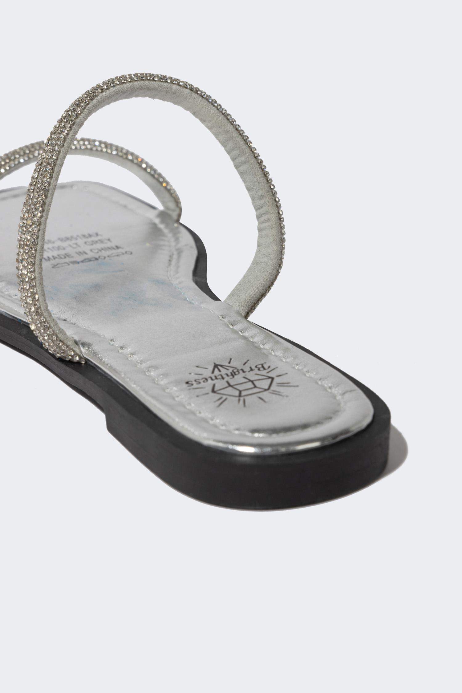 شبشب حريمي جلد صناعي بكعب مسطح