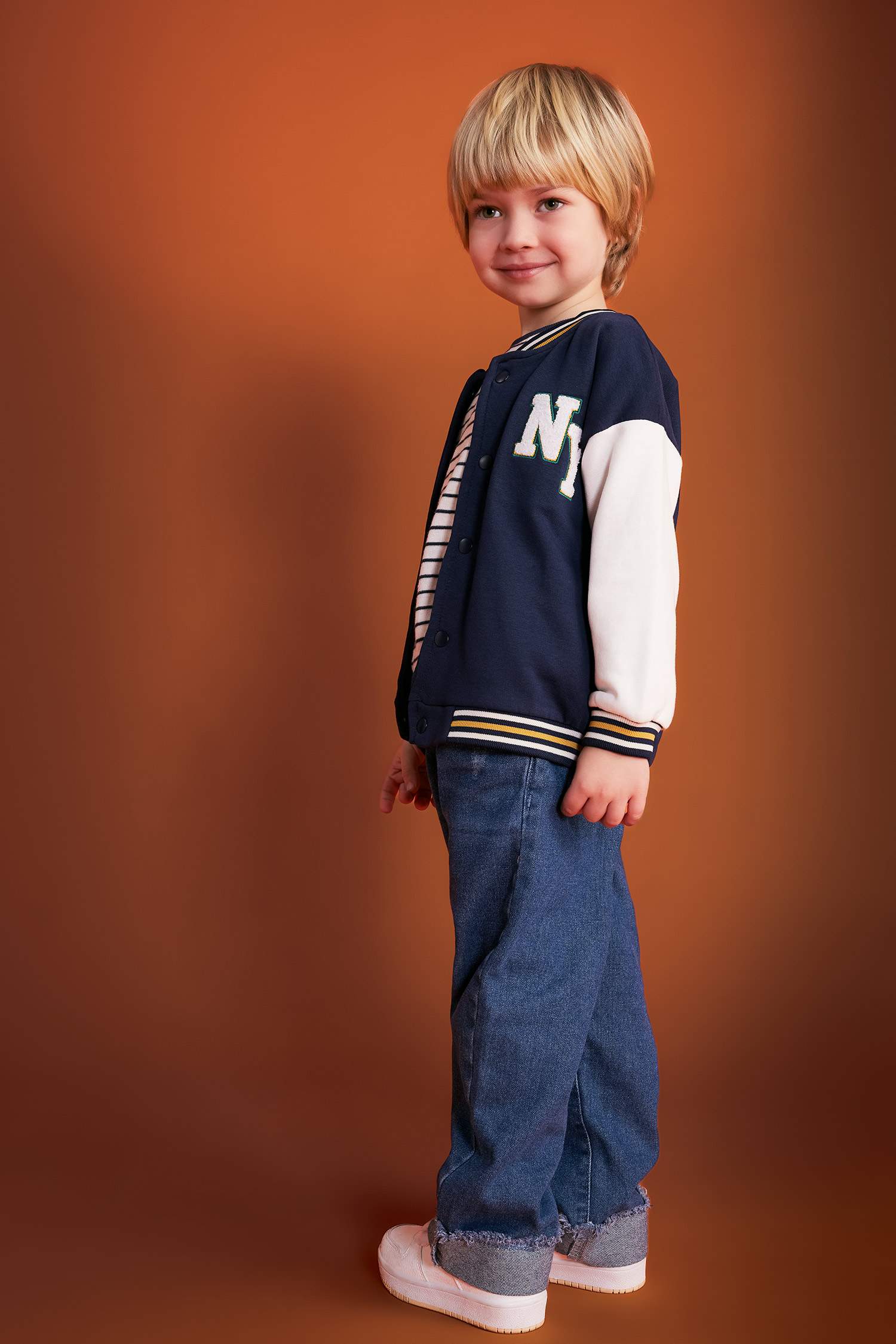 كارديجان بيبي اولادي قصة عادية بياقة مستديرة