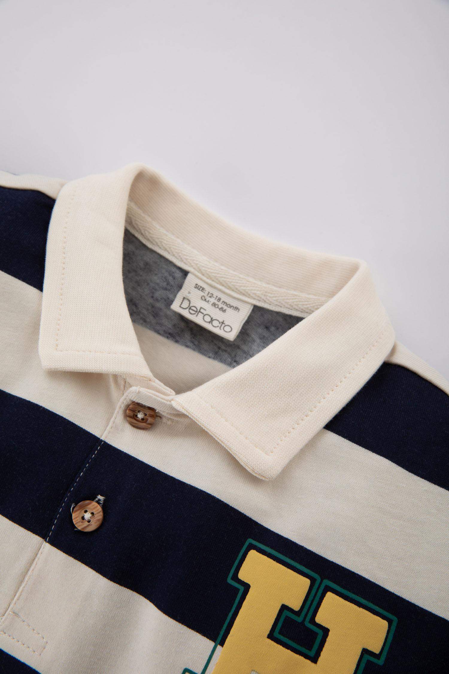 Baby Boy Polo Neck Striped Sweatshirt