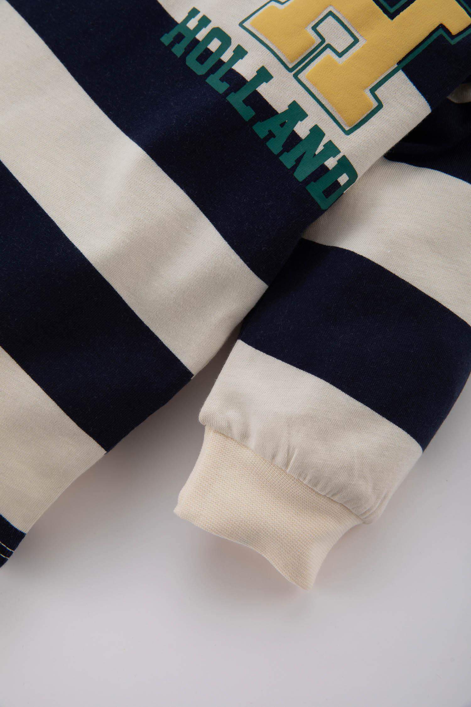 Baby Boy Polo Neck Striped Sweatshirt