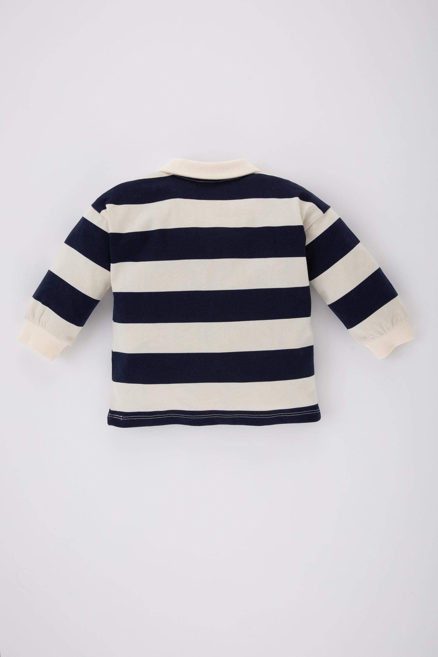 Baby Boy Polo Neck Striped Sweatshirt