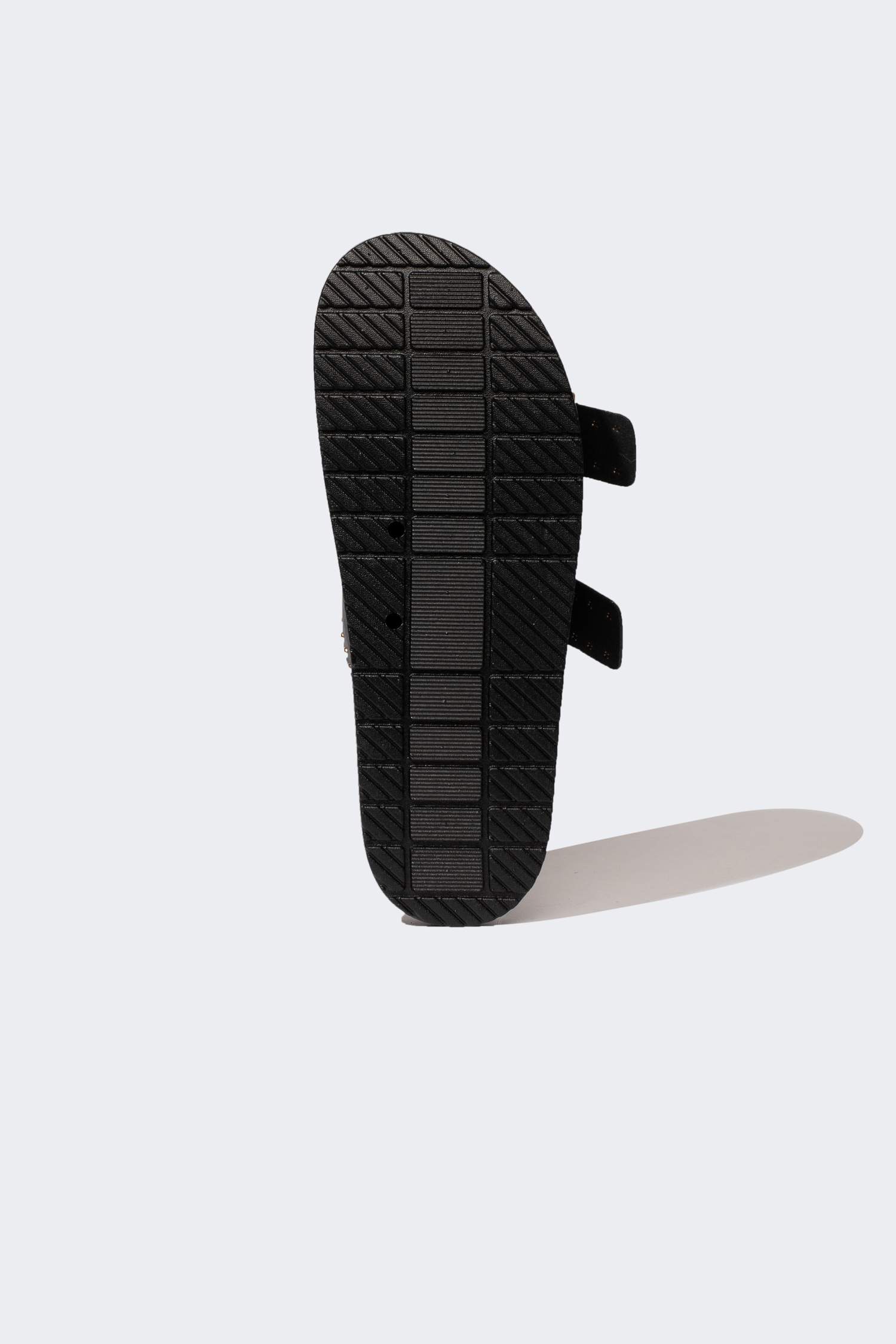 Kadın Kalın Taban Çift Bantlı Suni Deri Terlik