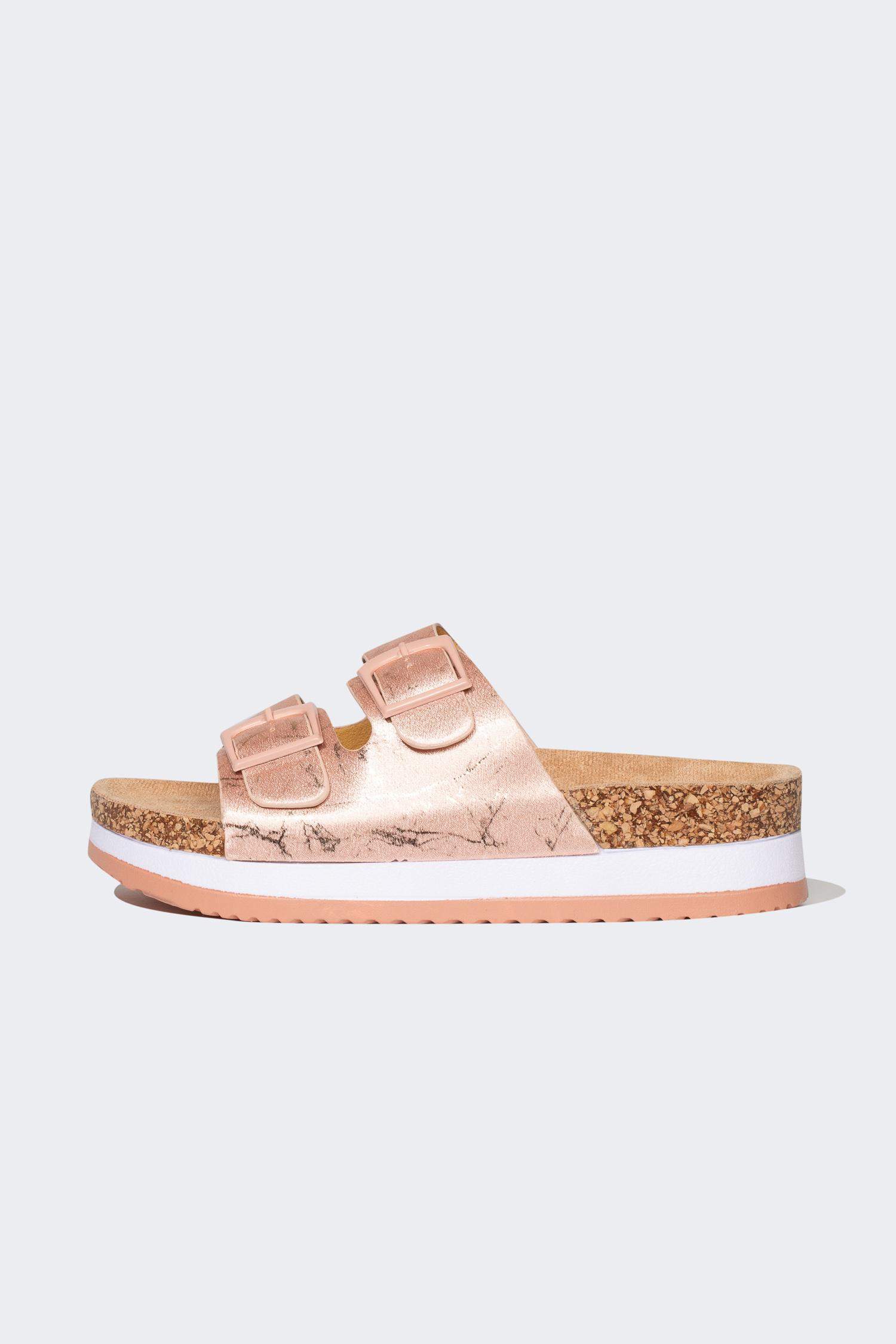 شبشب نسائي بكعب عالي بشريط مزدوج