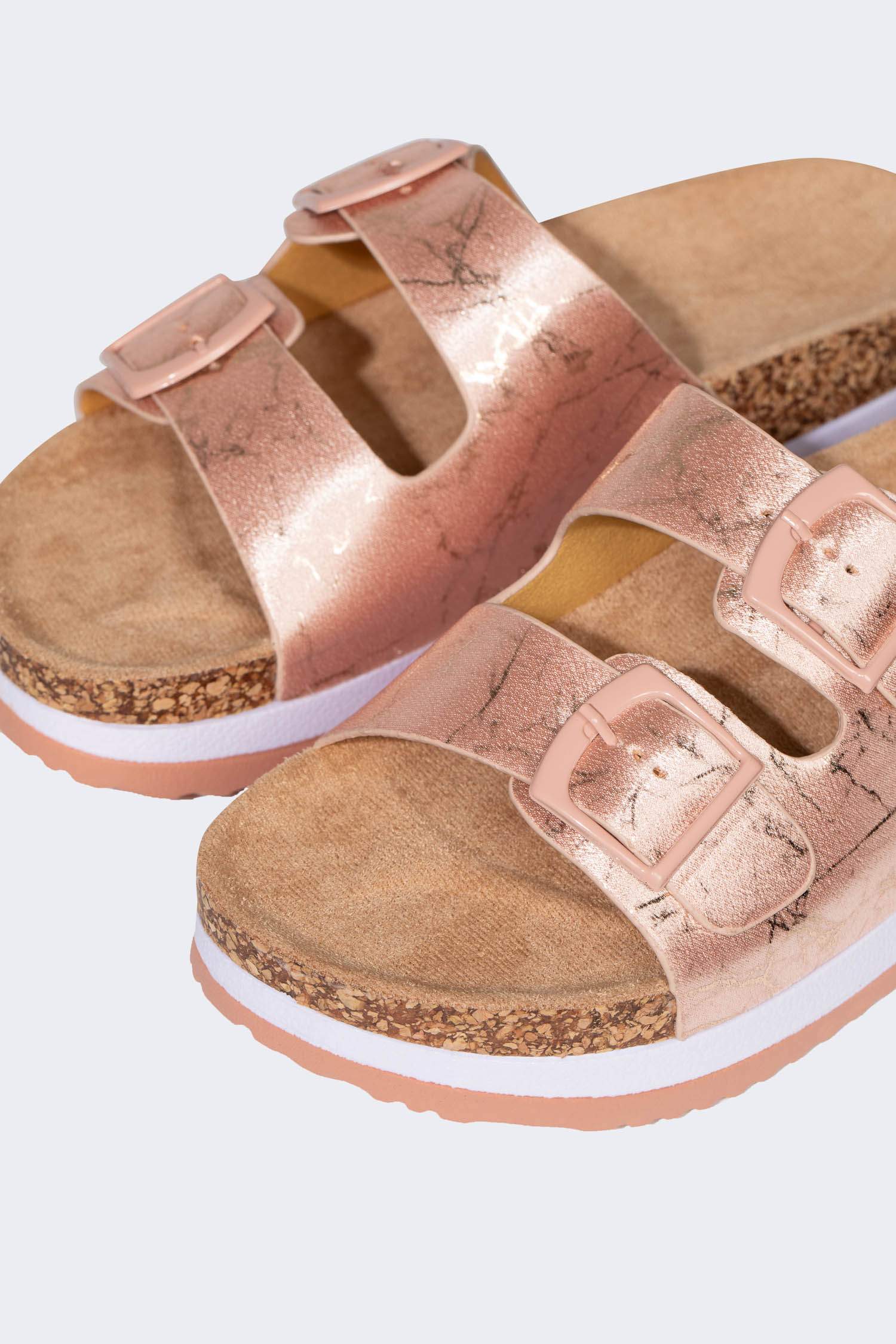 شبشب نسائي بكعب عالي بشريط مزدوج