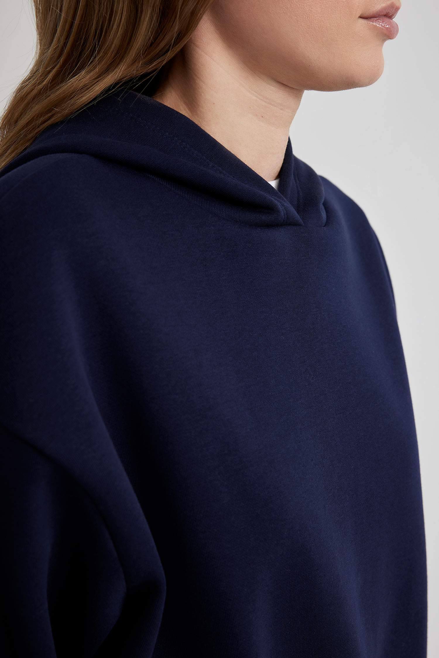 Boxy Fit Thick Hooded Sweatshirt