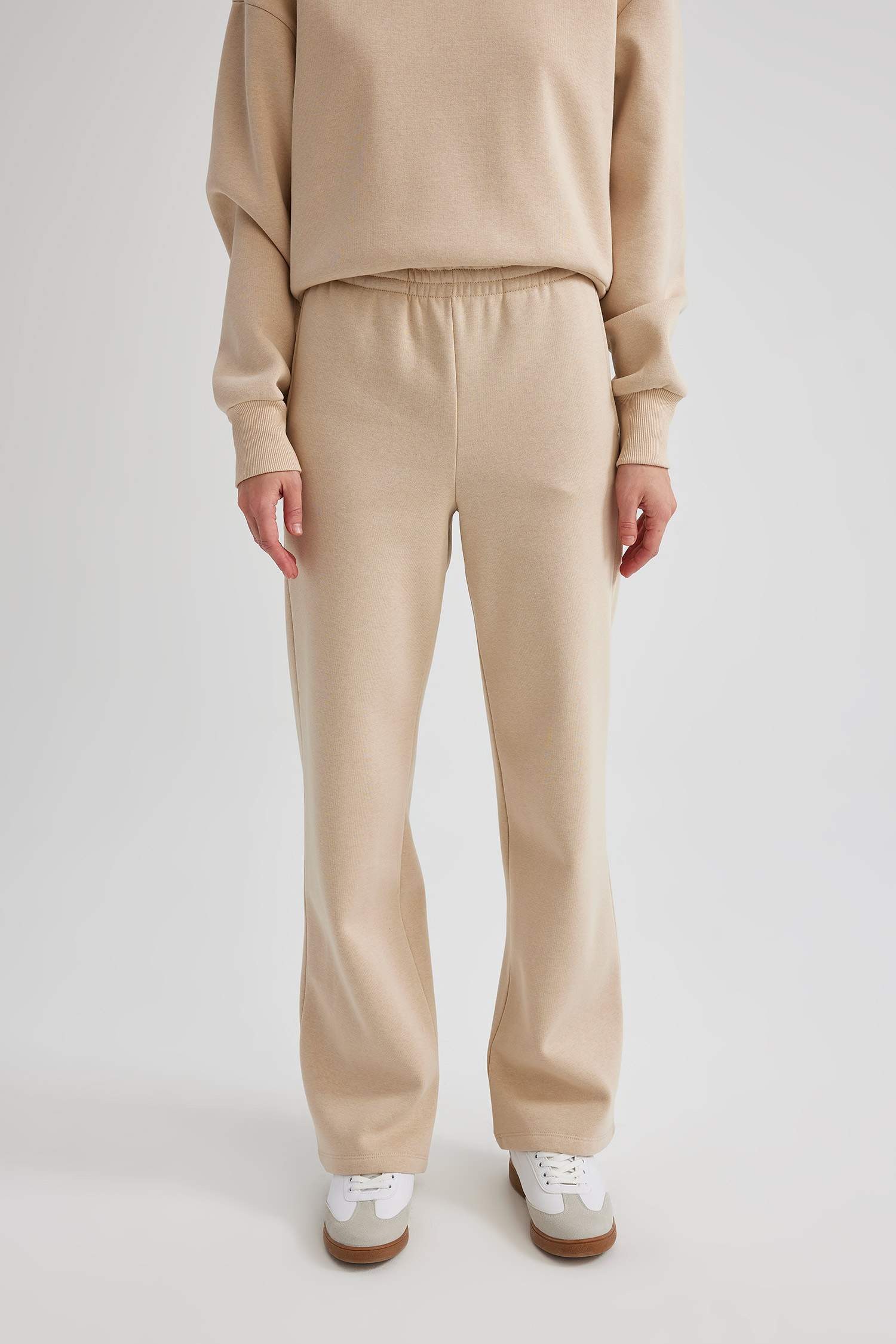 سروال سويت بانتس قماش سميك قصة عادية بجيب