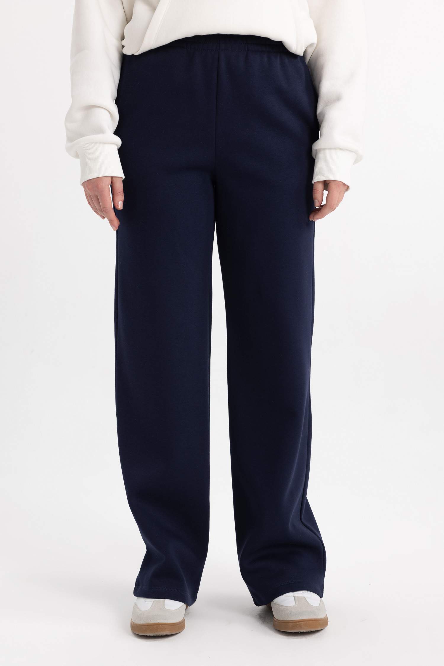 Pantalon de Jogging coupe régulière Taille Haute avec Poches et Jambes Droites