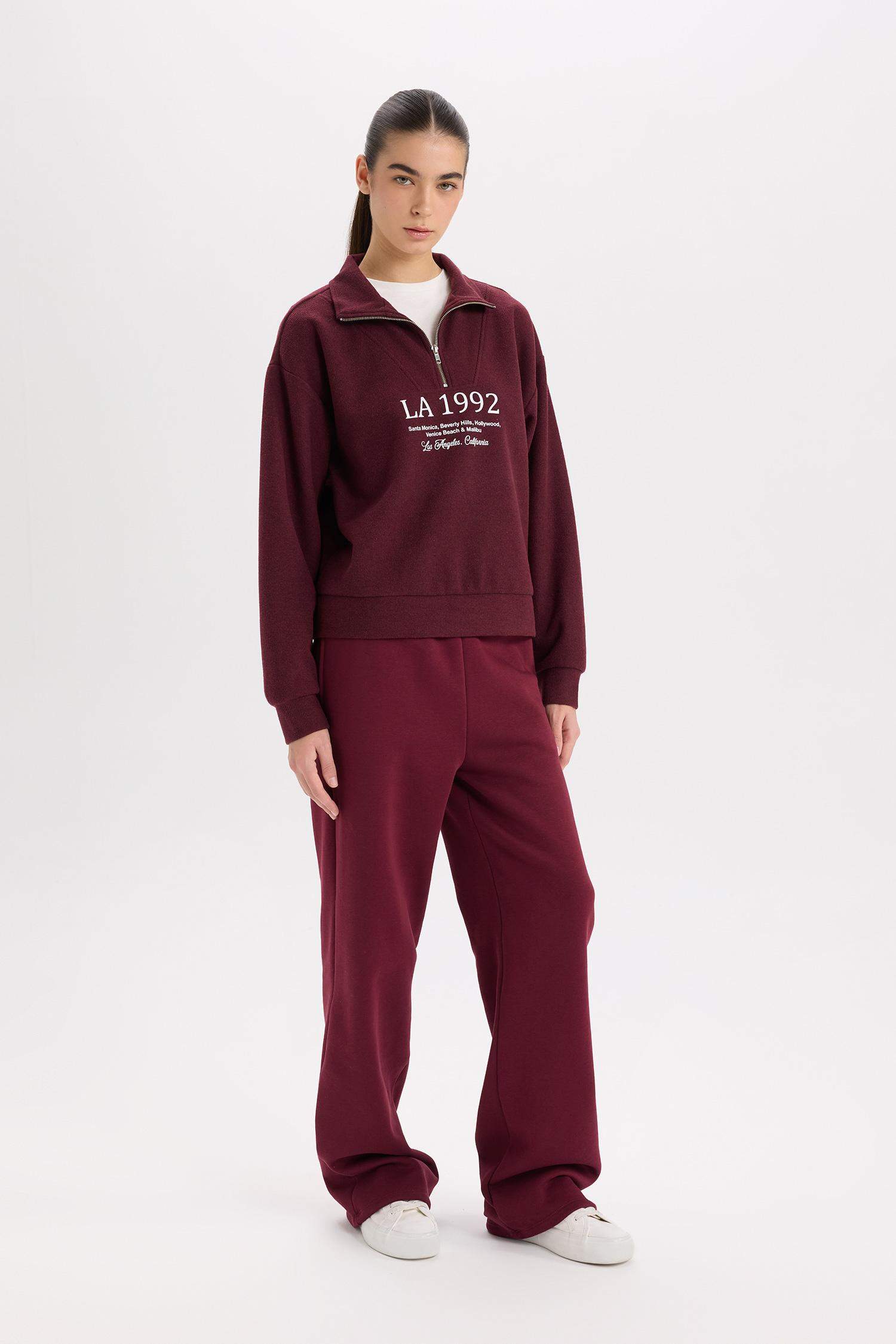 سروال بيزك قماش سميك قصة مستقيمة