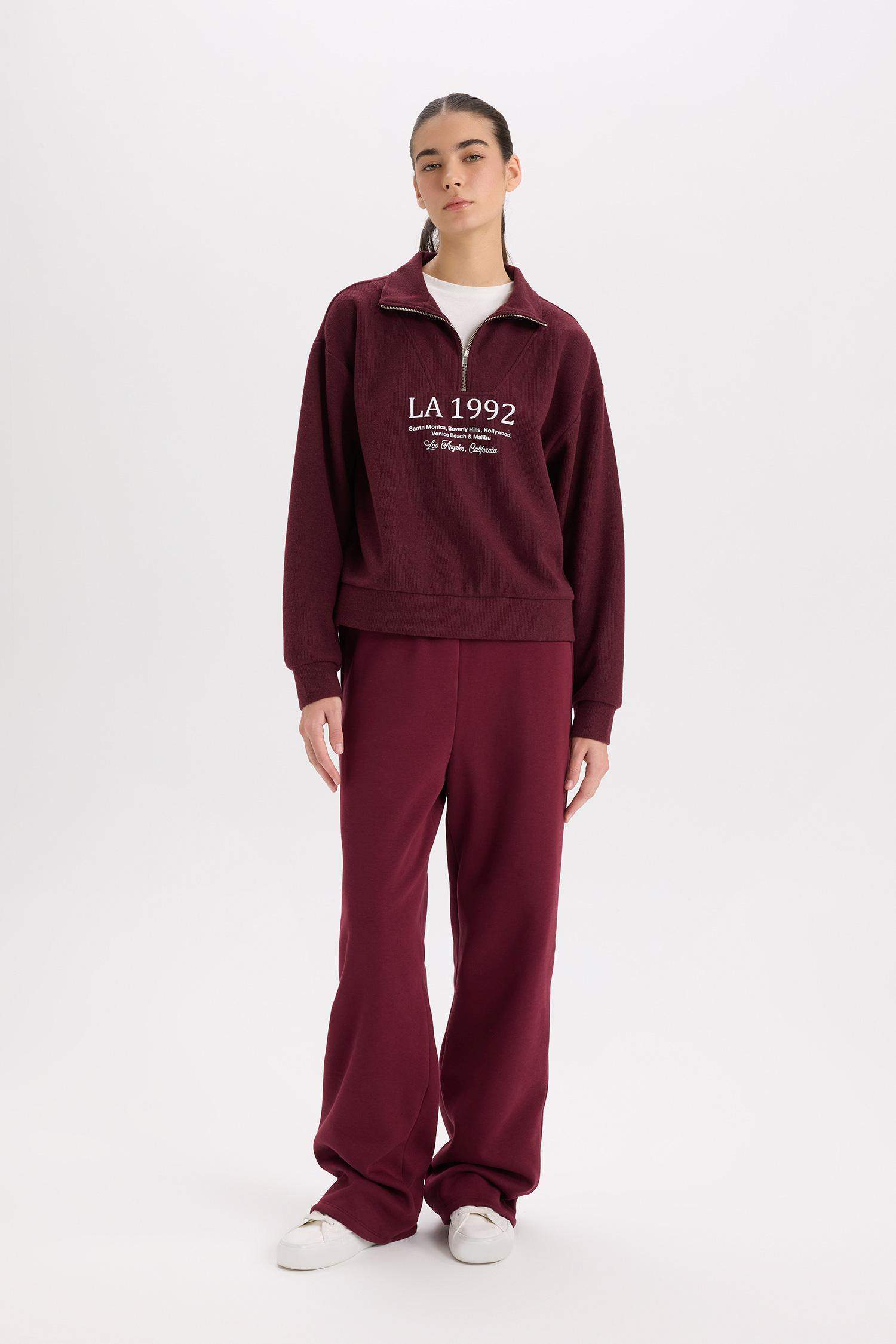 سروال بيزك قماش سميك قصة مستقيمة