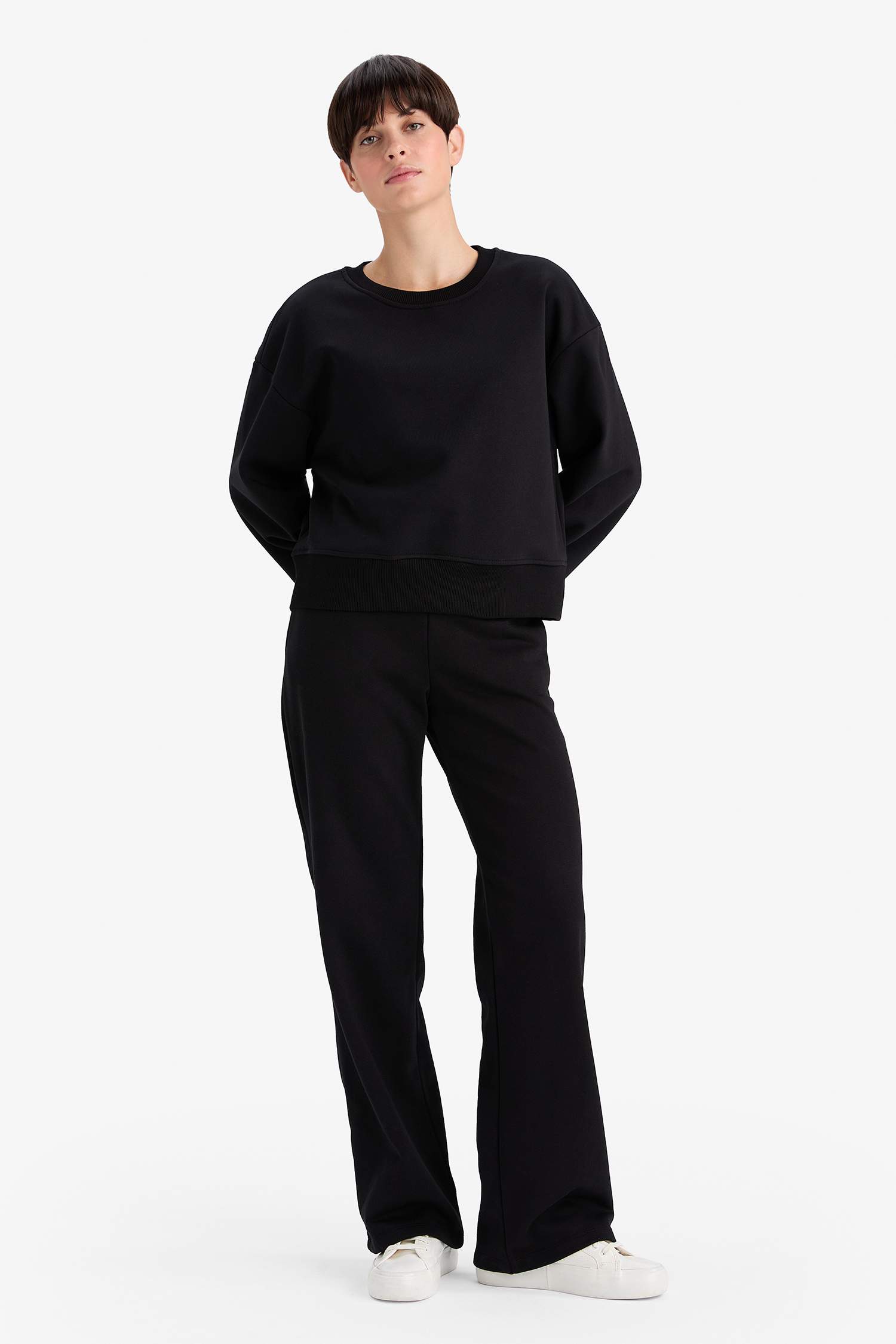Straight Fit Basic High Waist Sweatpants