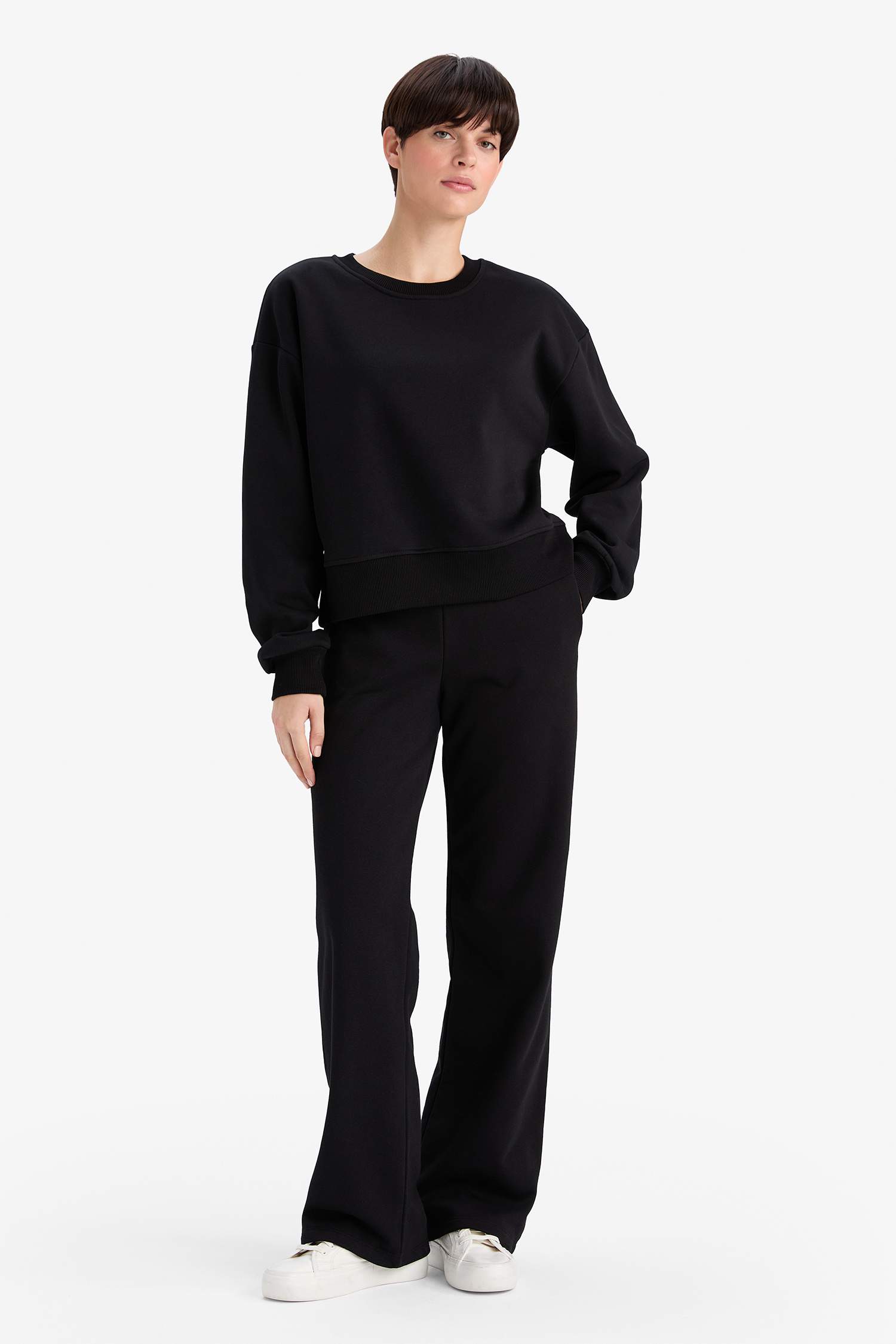 Straight Fit Basic High Waist Sweatpants