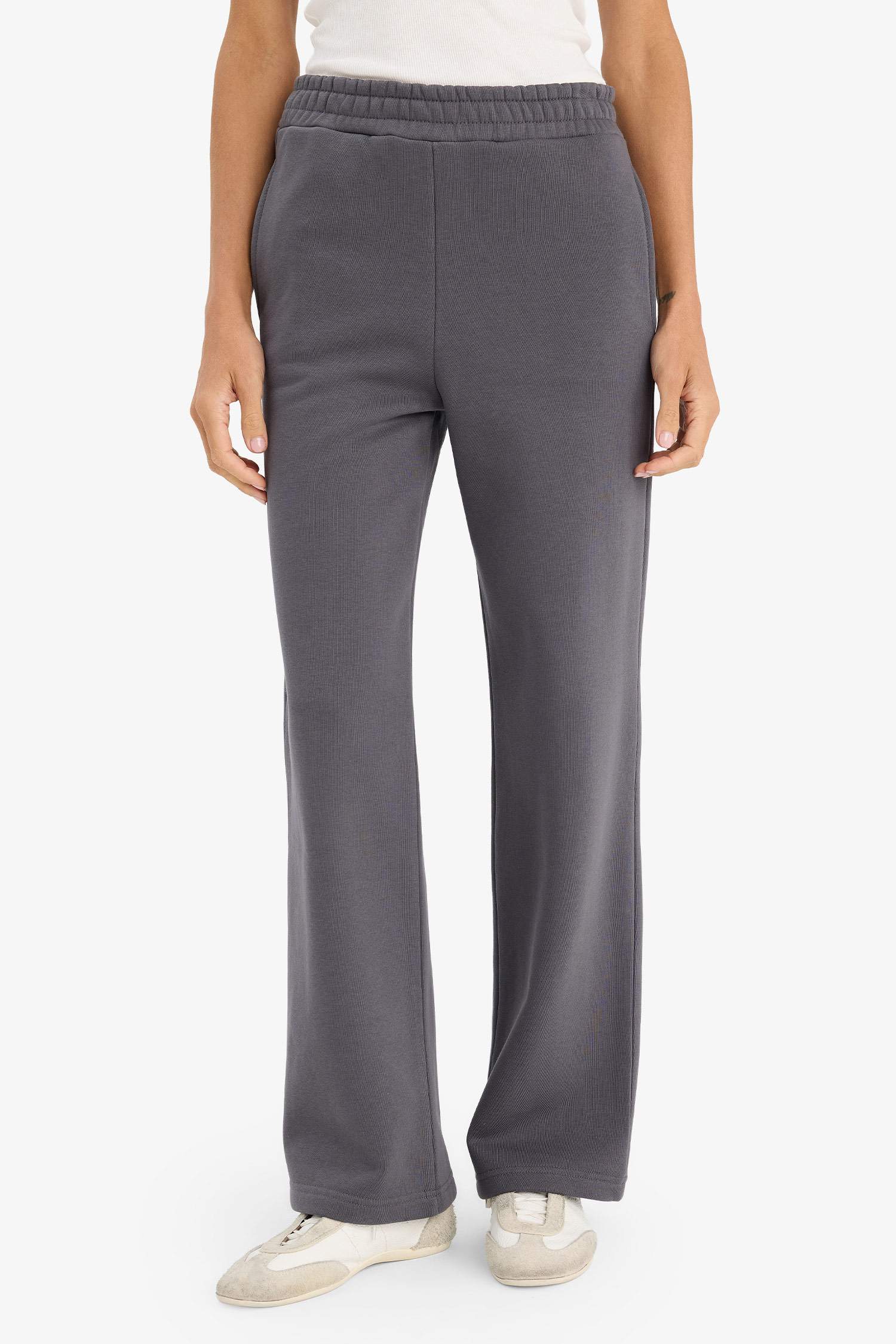 Straight Fit High Waist Thick Basic Sweatpants