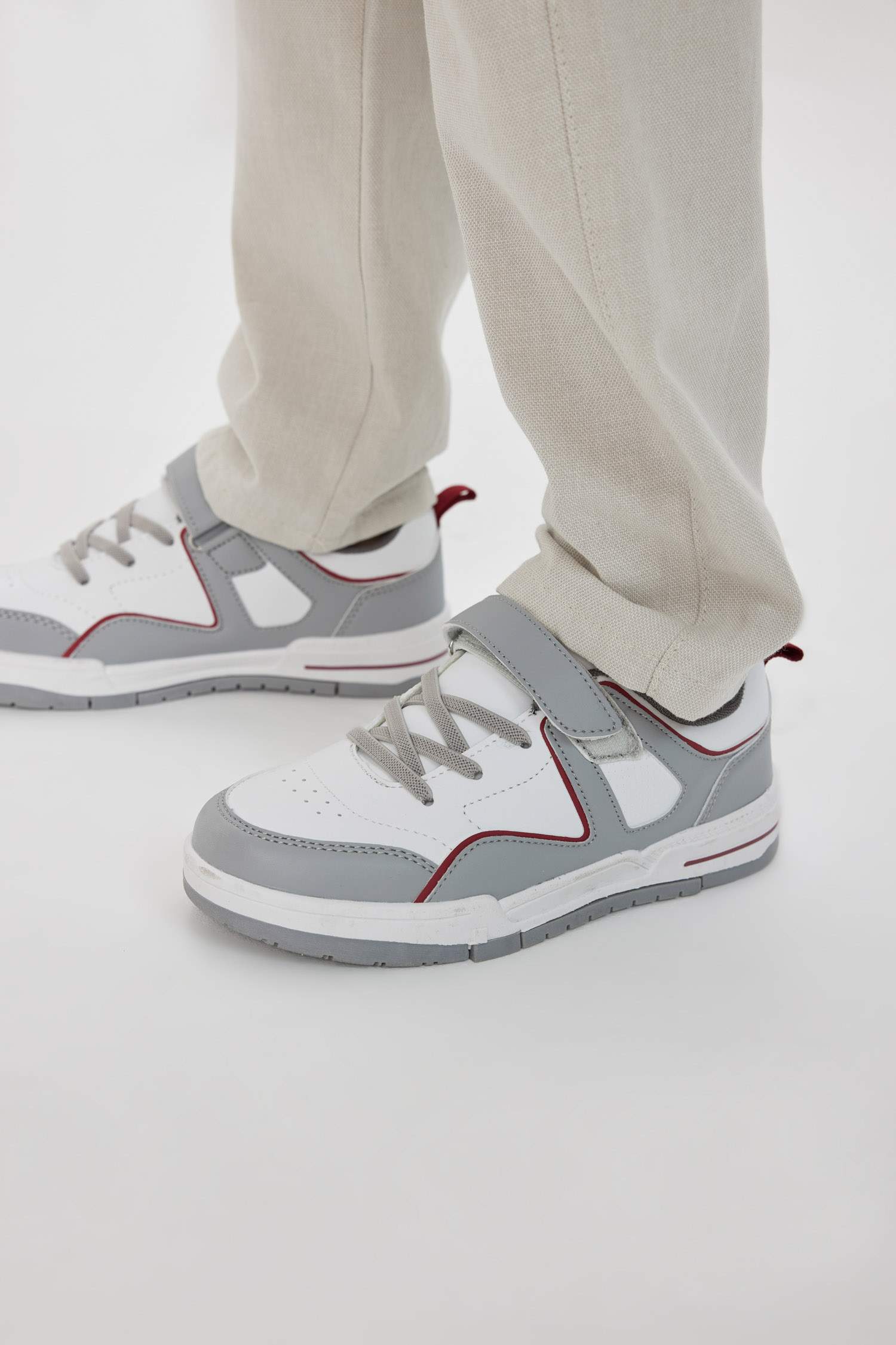 Boy Thick Sole Faux Leather Sneakers