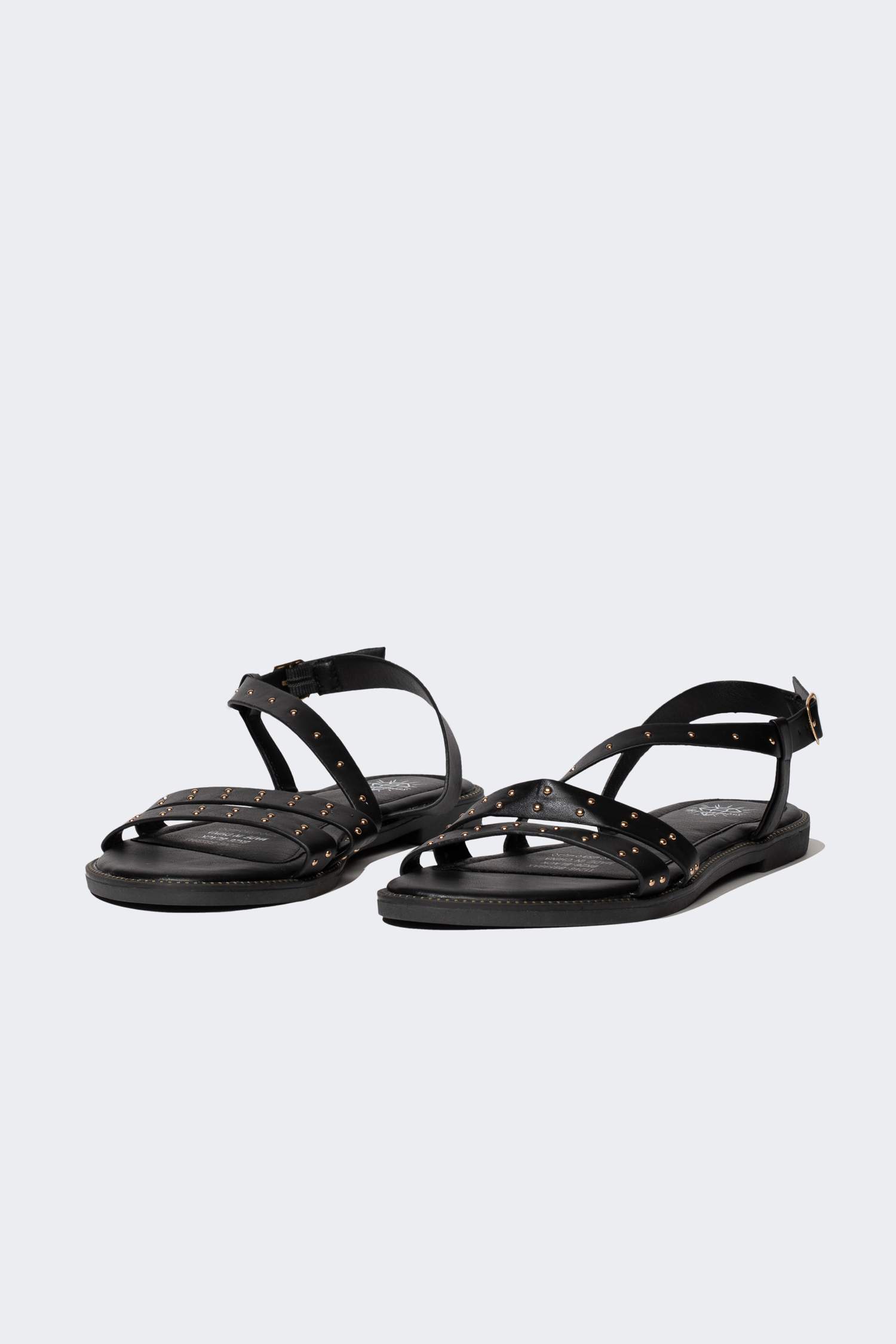 Sandales à Double Bandes à Semelles Plates pour Femme