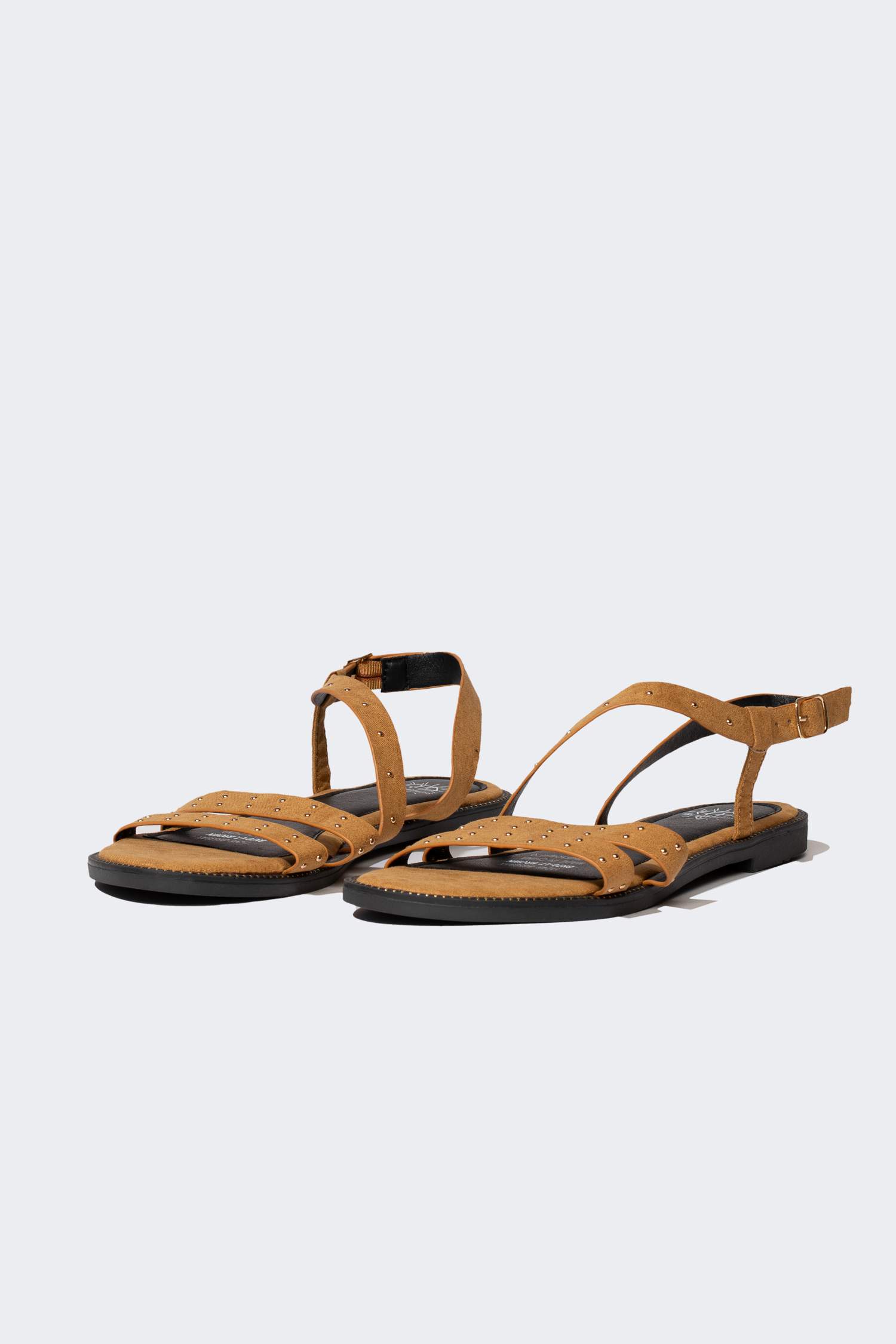 Woman Double Strap Flat Sole Sandals