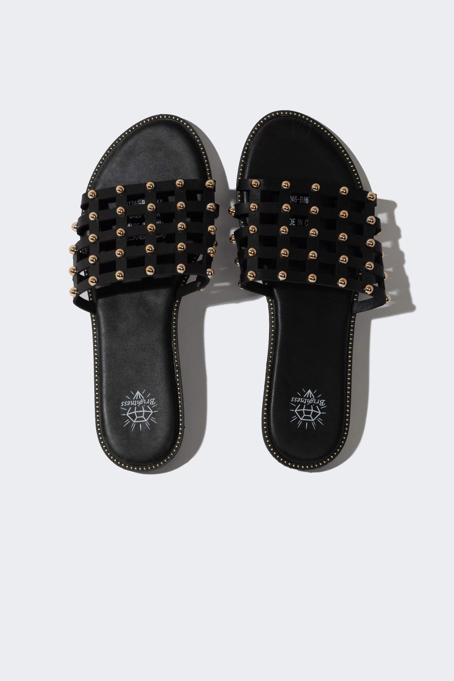 Woman Flat Heel Faux Leather Sandals