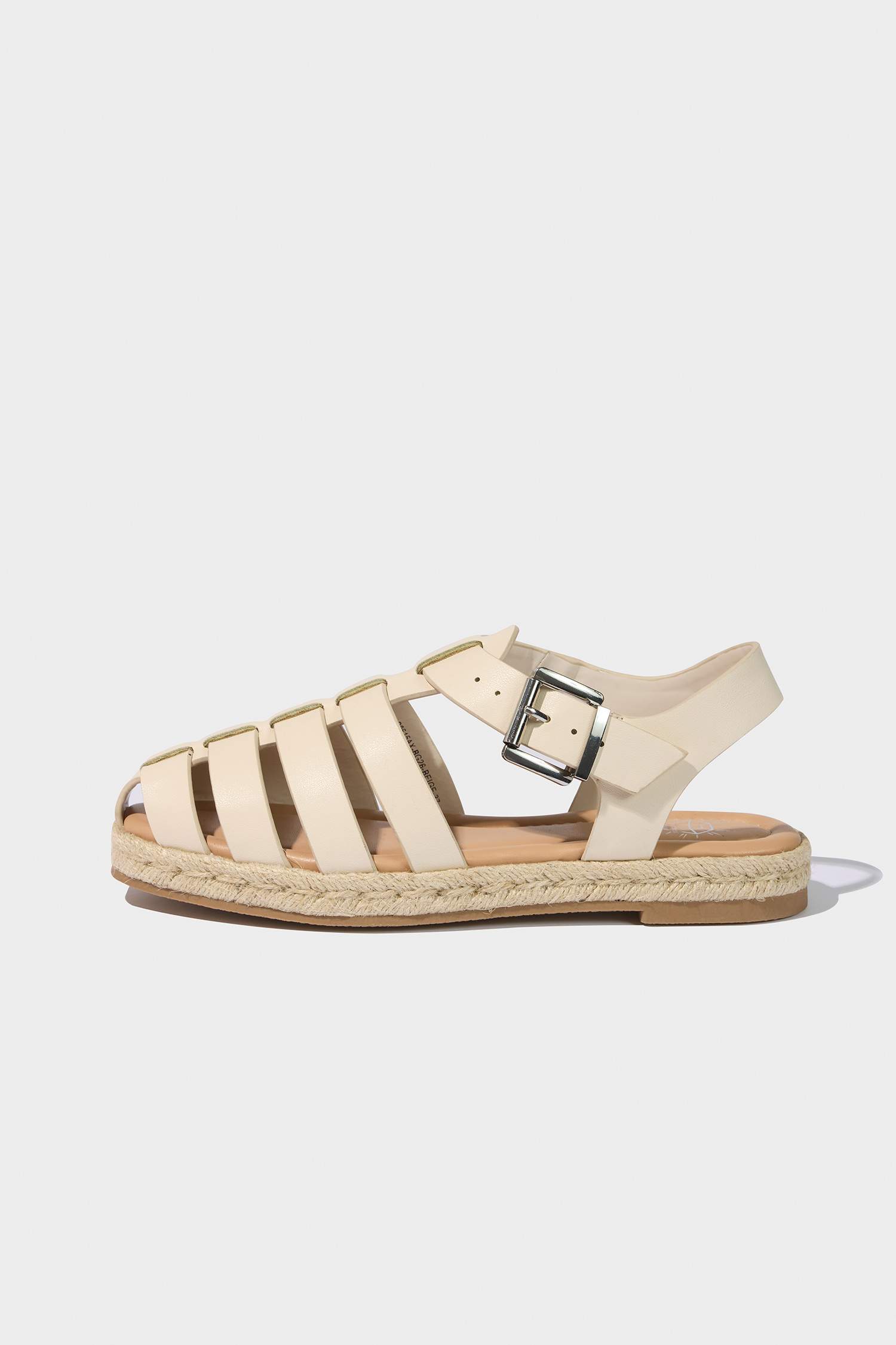 Woman Flat Sole Faux Leather Espadrille Shoes