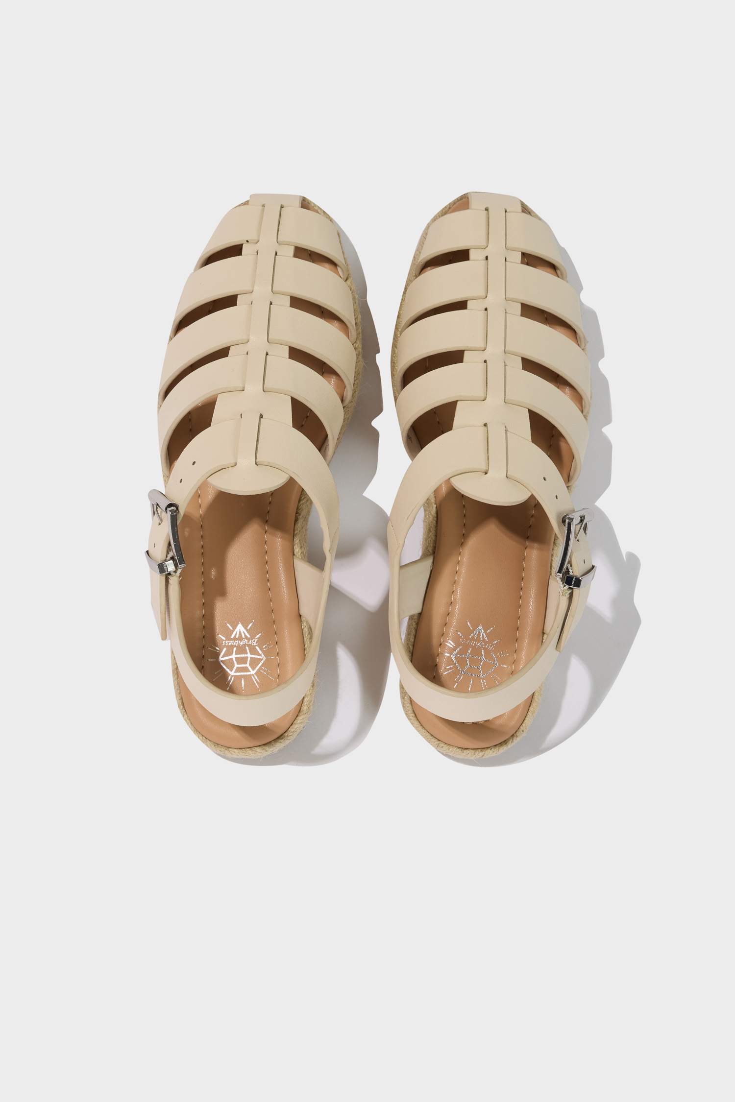 Woman Flat Sole Faux Leather Espadrille Shoes