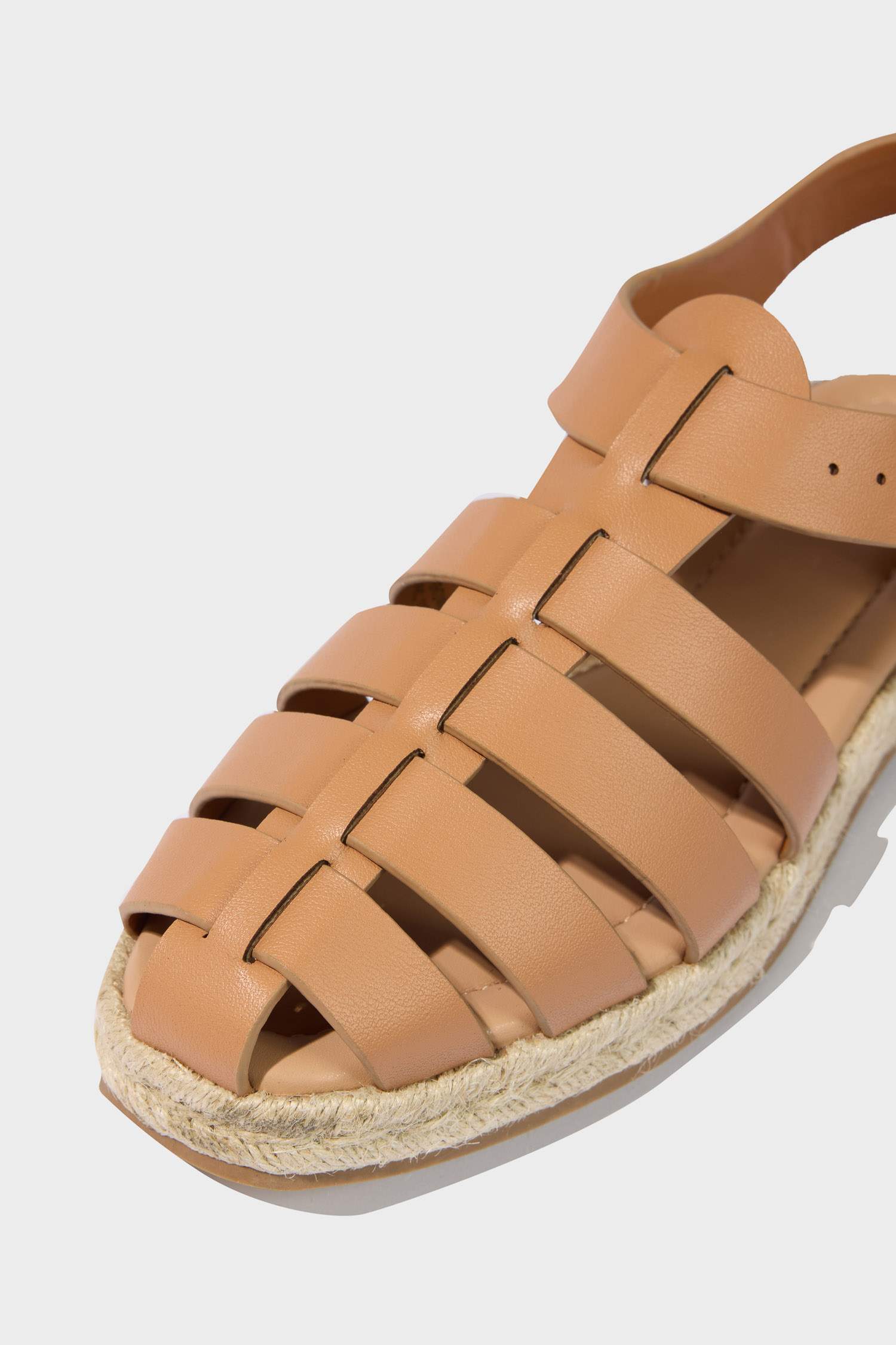 Woman Flat Sole Faux Leather Espadrille Shoes