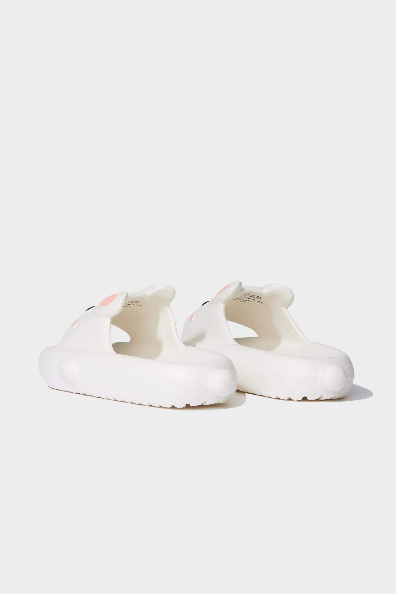 شبشب بناتي إيفا بكعب عالي بشريط مفرد أبيض