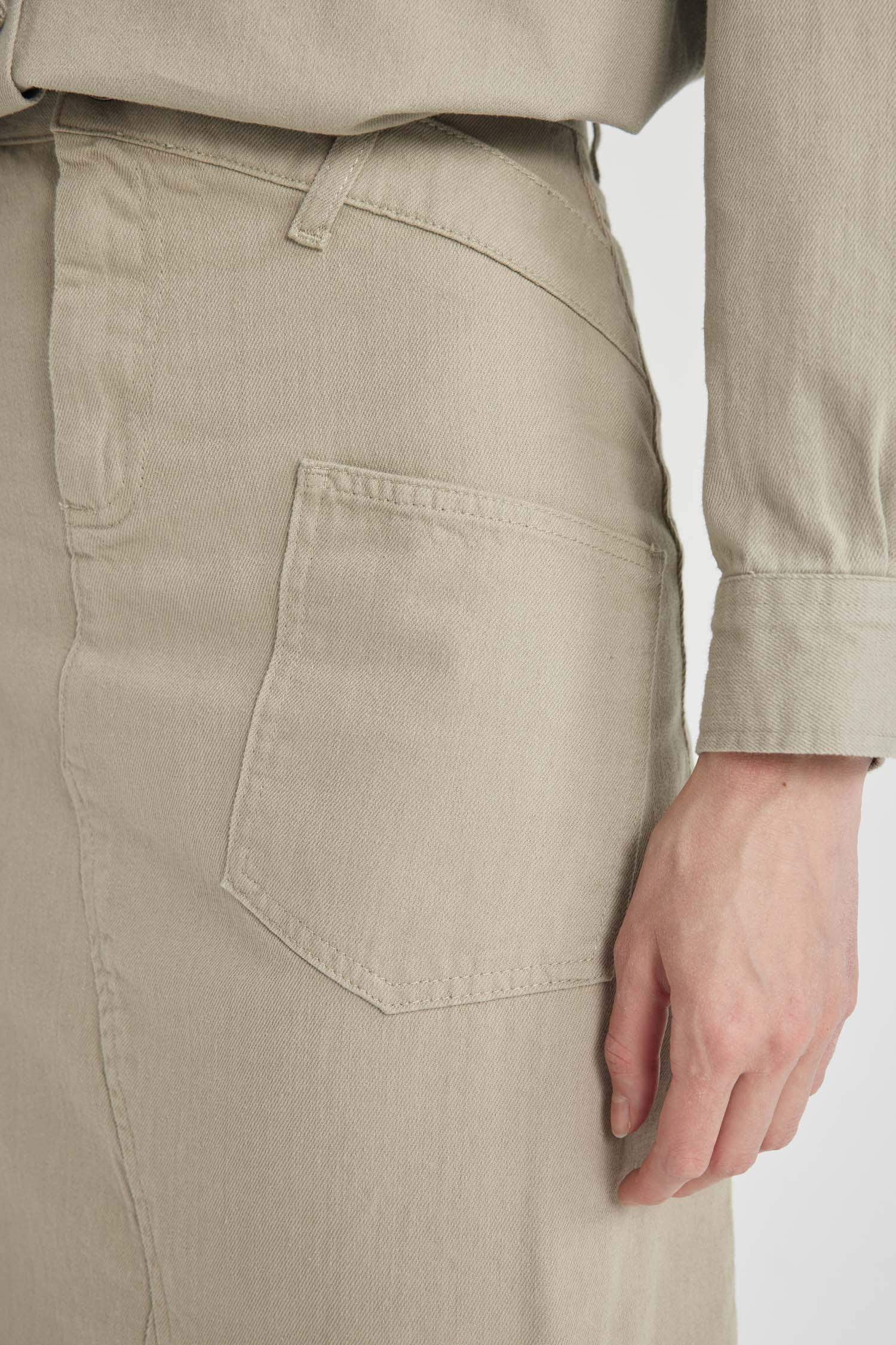 A Line Gabardine Long Skirt