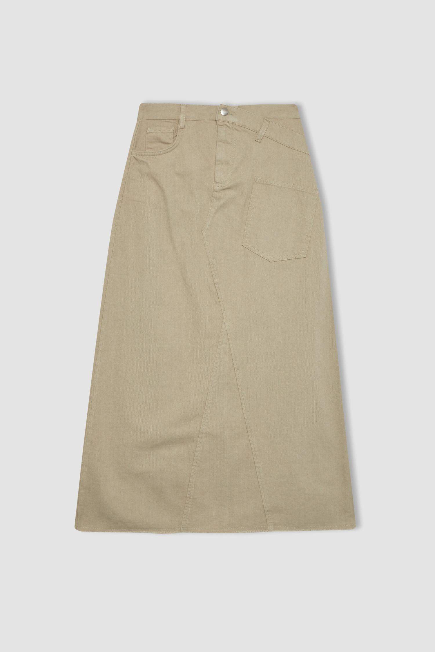 A Line Gabardine Long Skirt