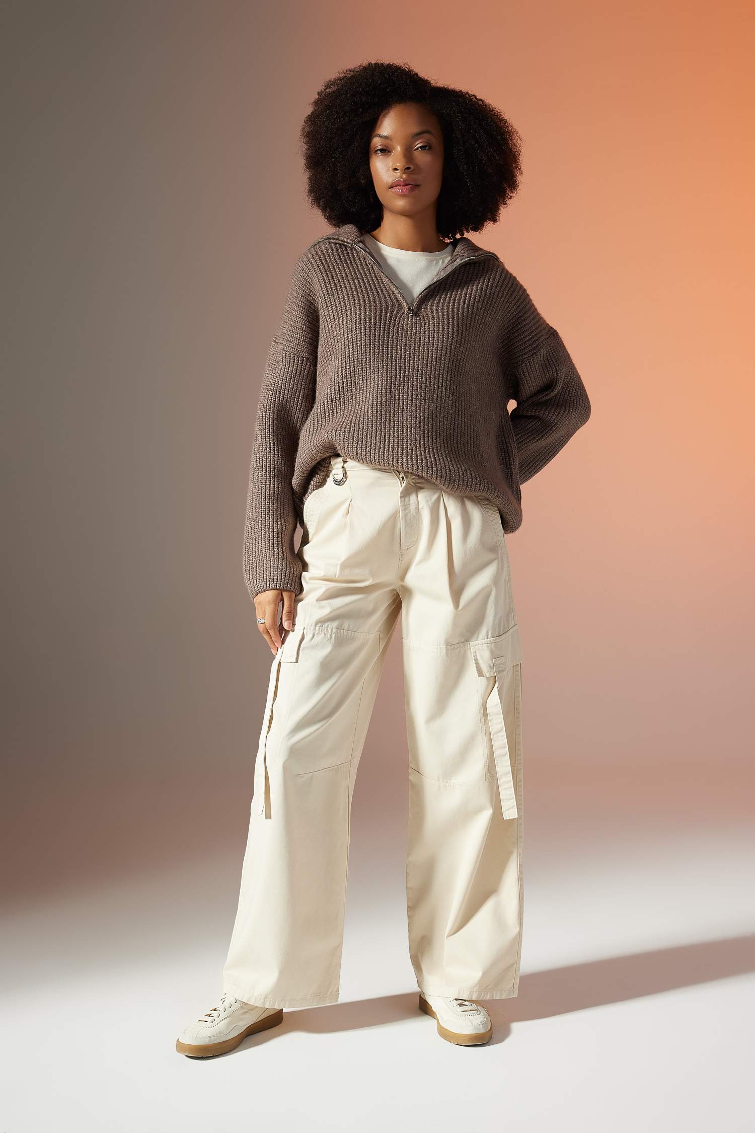 Wide Leg High Waist Cargo Pants