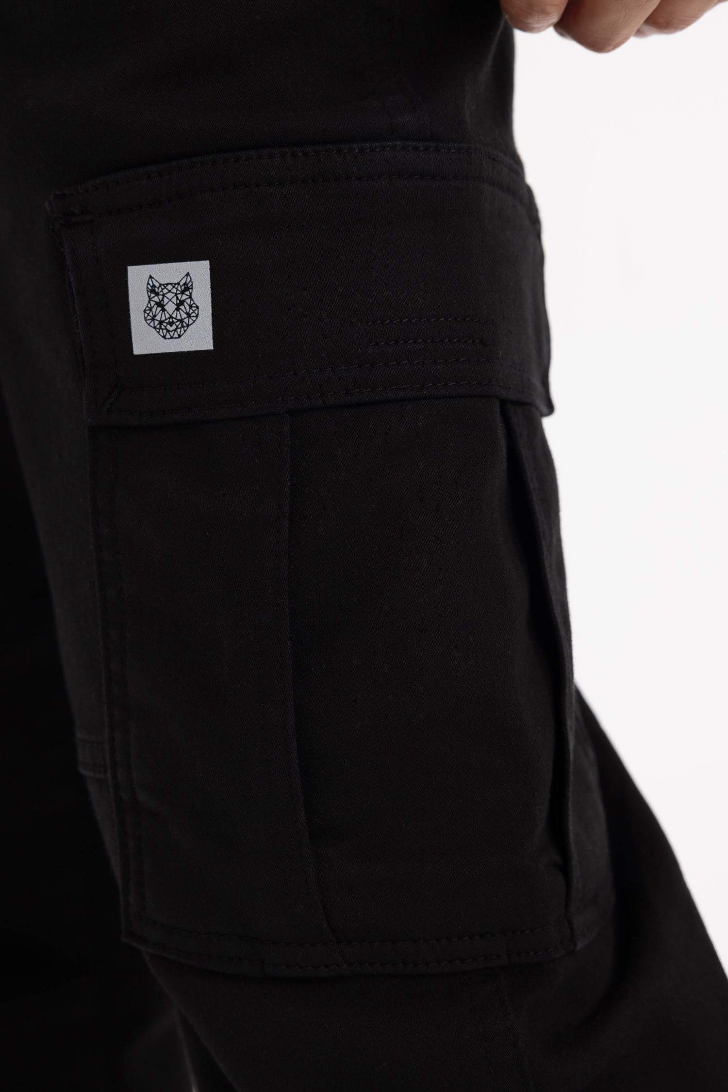 بنطرون كارجو قصة عادية بساق مطاطي بجيب