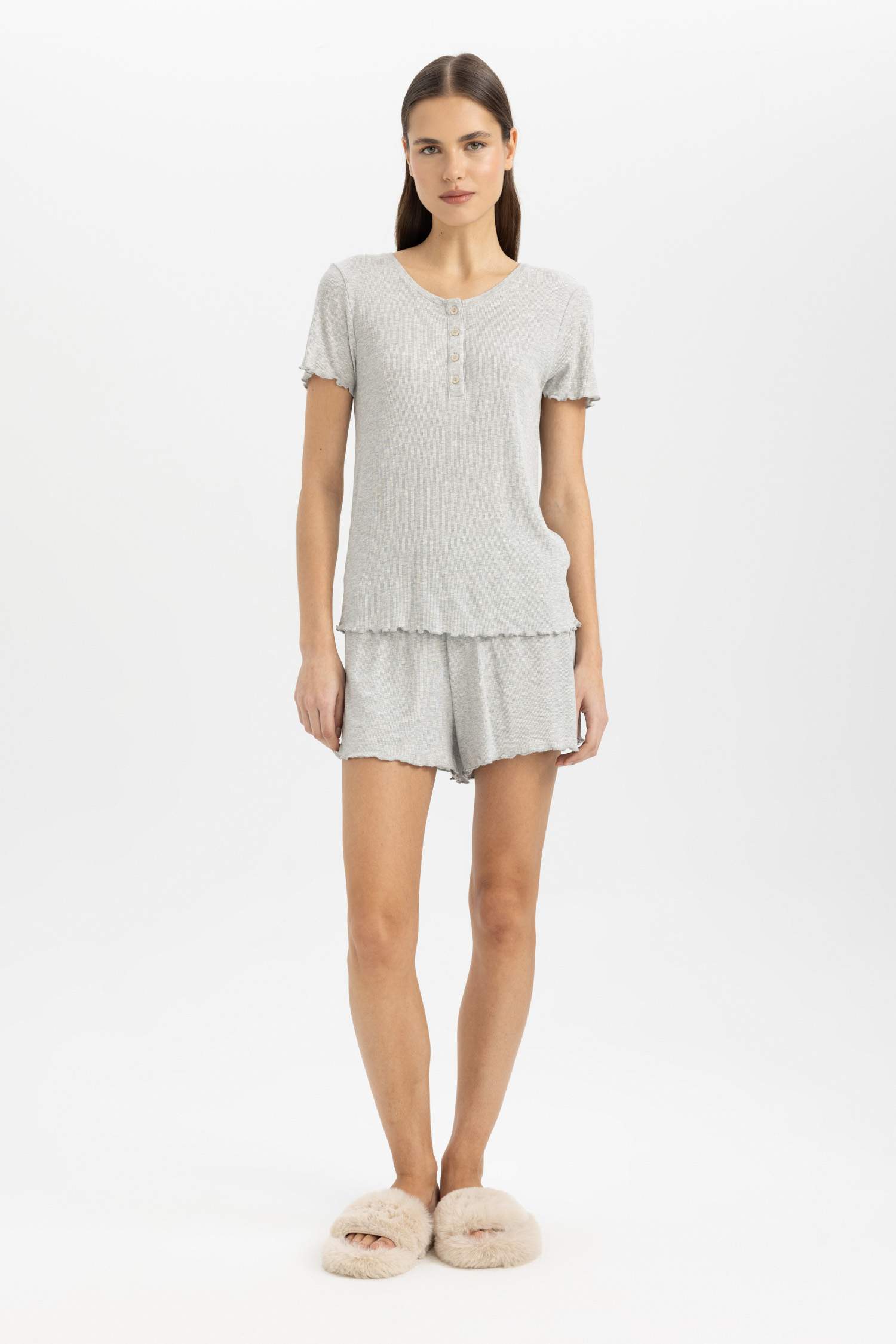 Ribbed 2 Piece Pajama Set