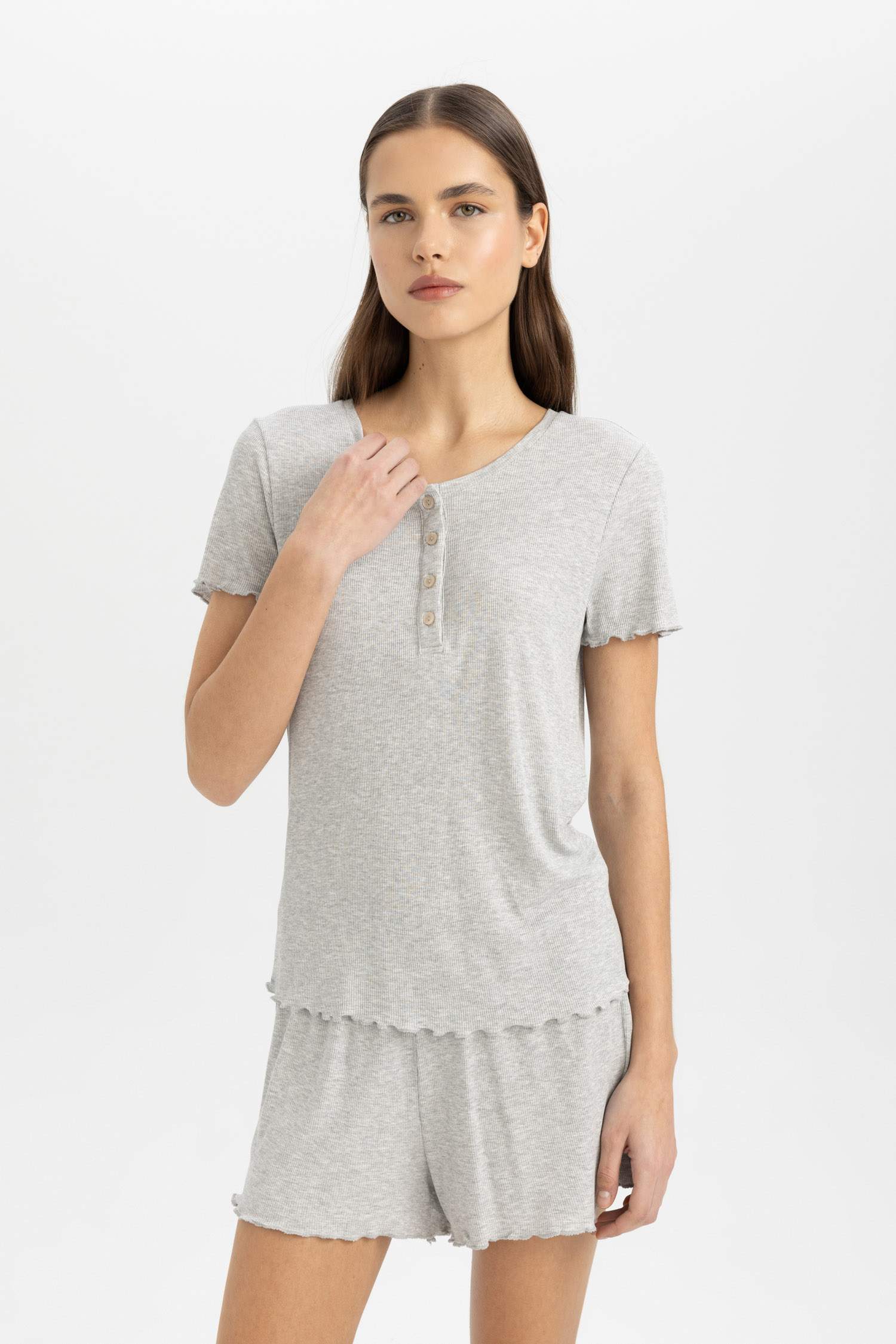 Ribbed 2 Piece Pajama Set