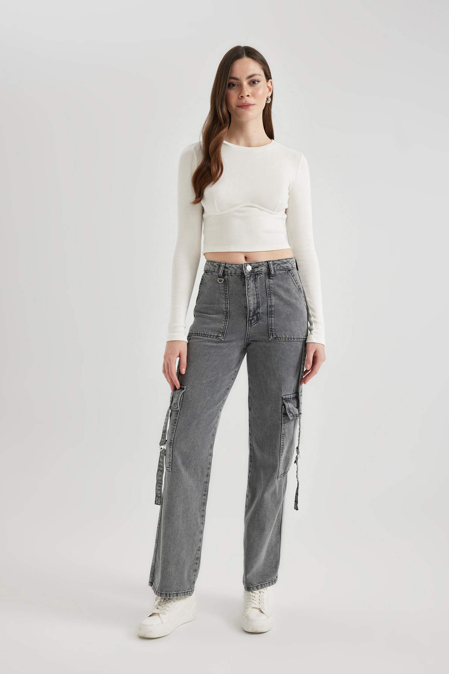 кең аяқ деним Шалбар