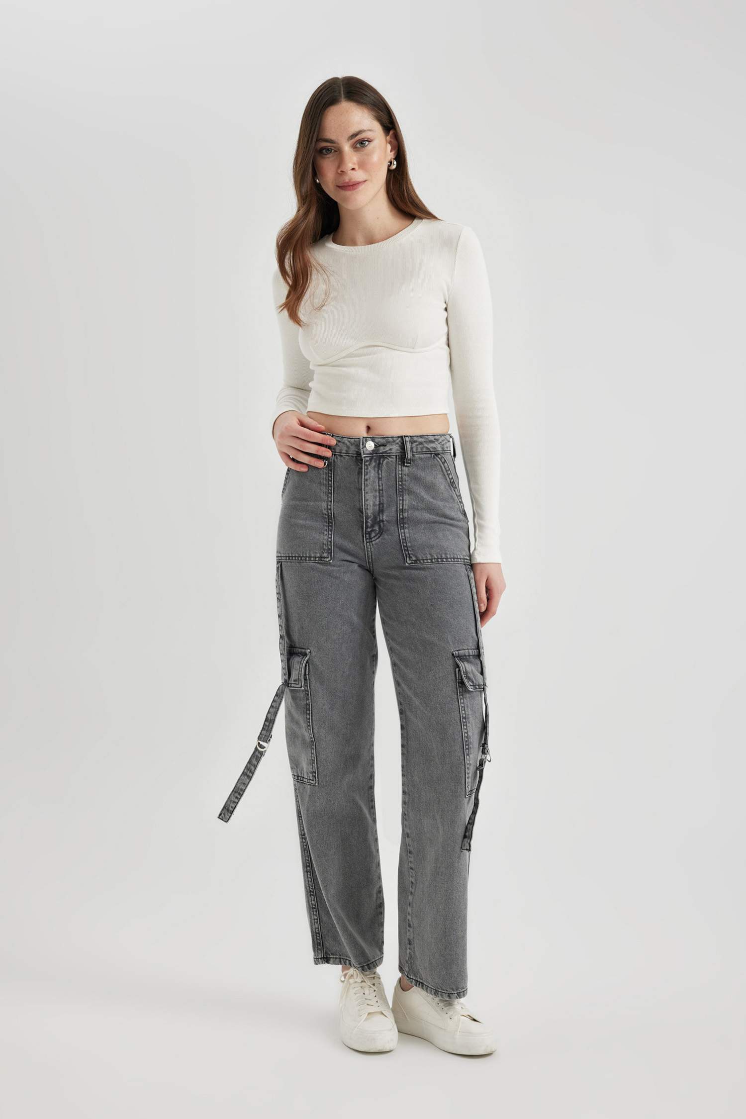 кең аяқ деним Шалбар