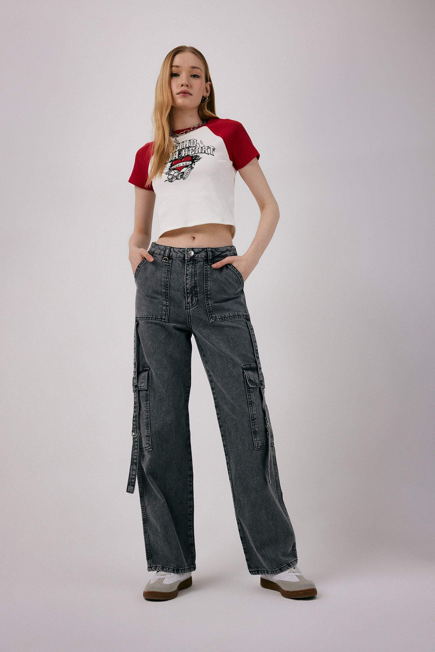 кең аяқ деним Шалбар