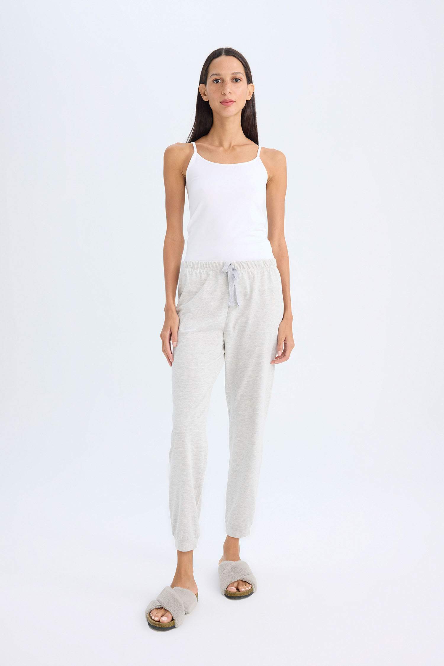 سروال بيجاما قصة عادية برباط