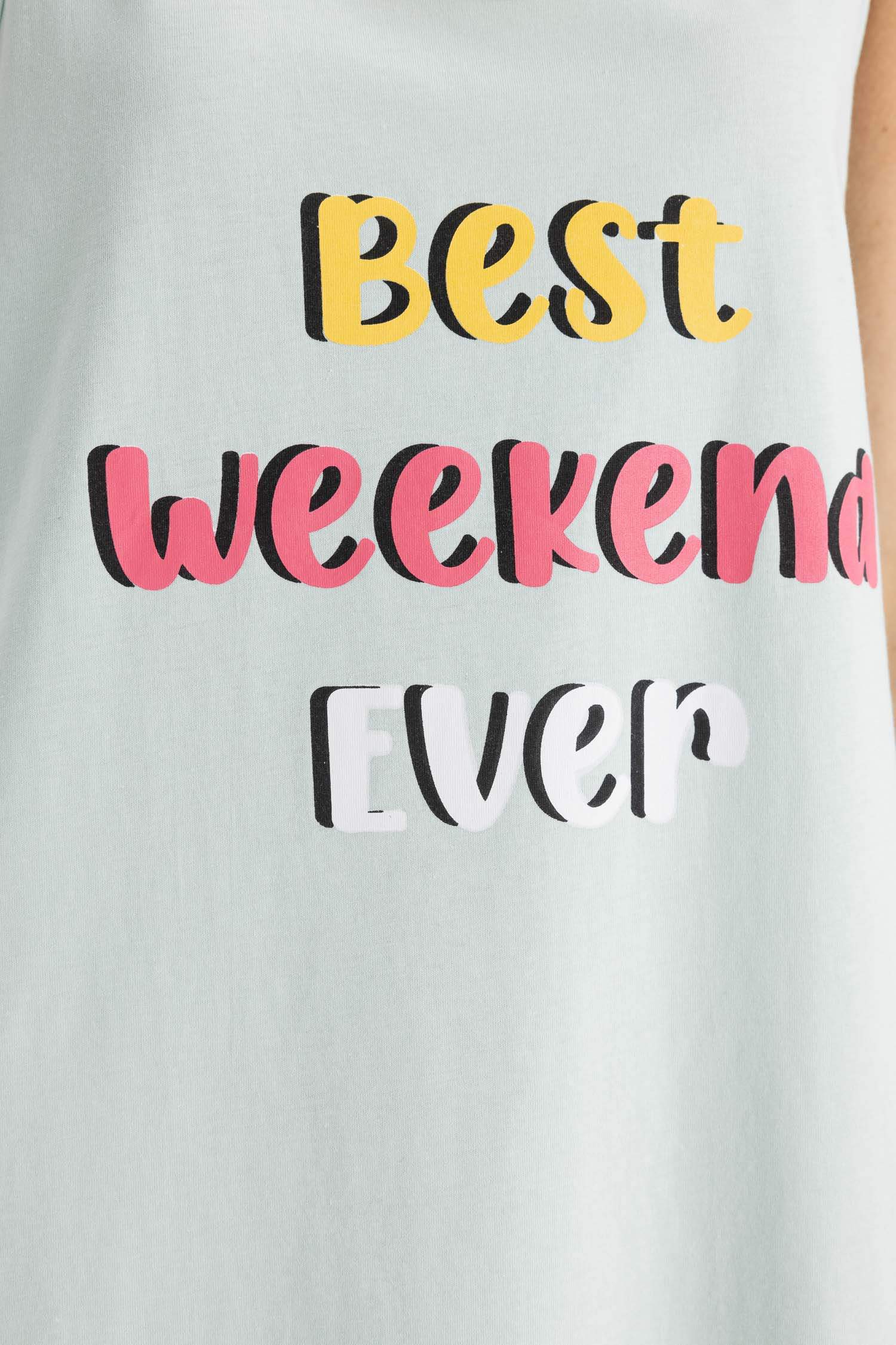 فستان نوم قصة عادية بياقة مستديرة من Fall In Love