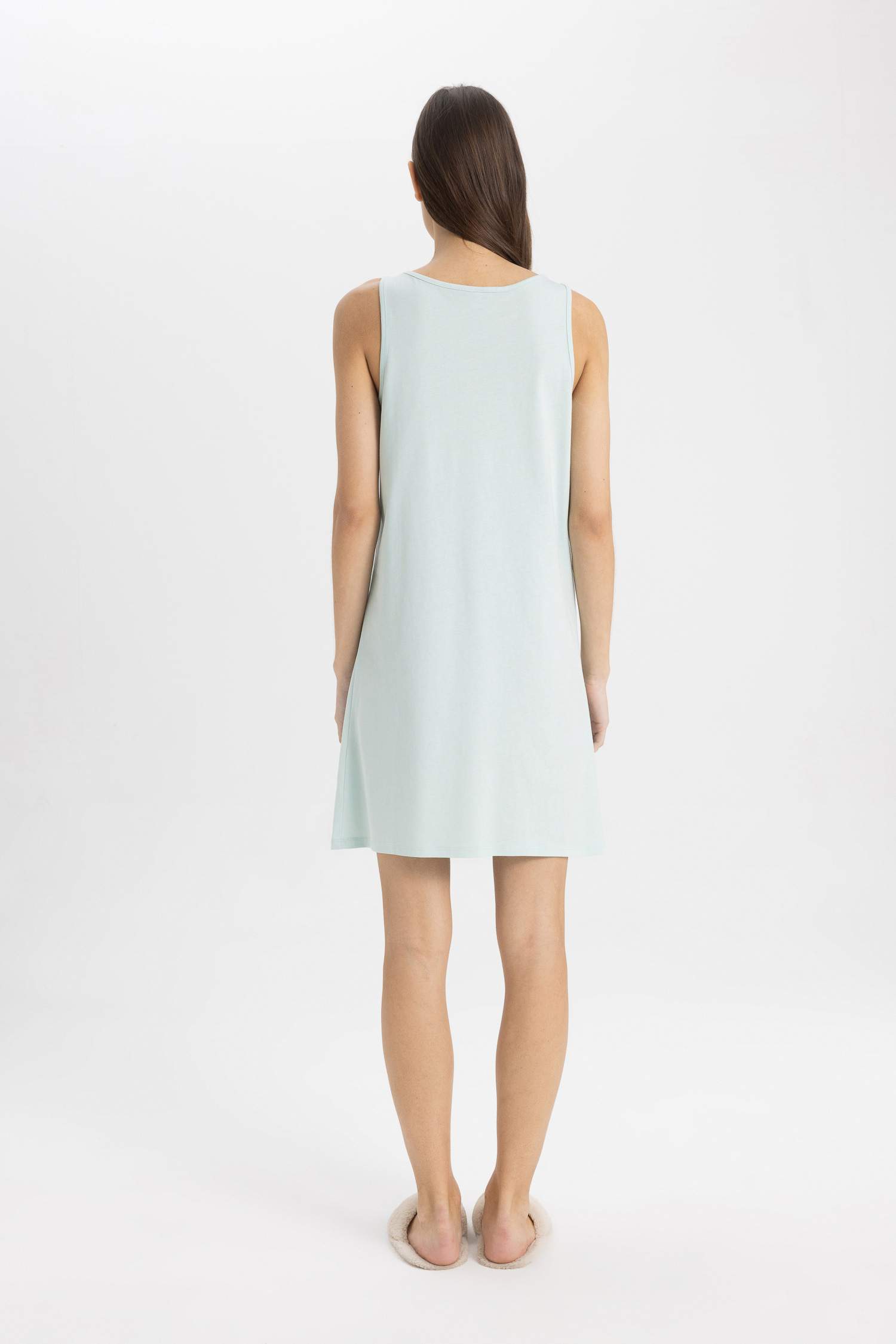 فستان نوم قصة عادية بياقة مستديرة من Fall In Love