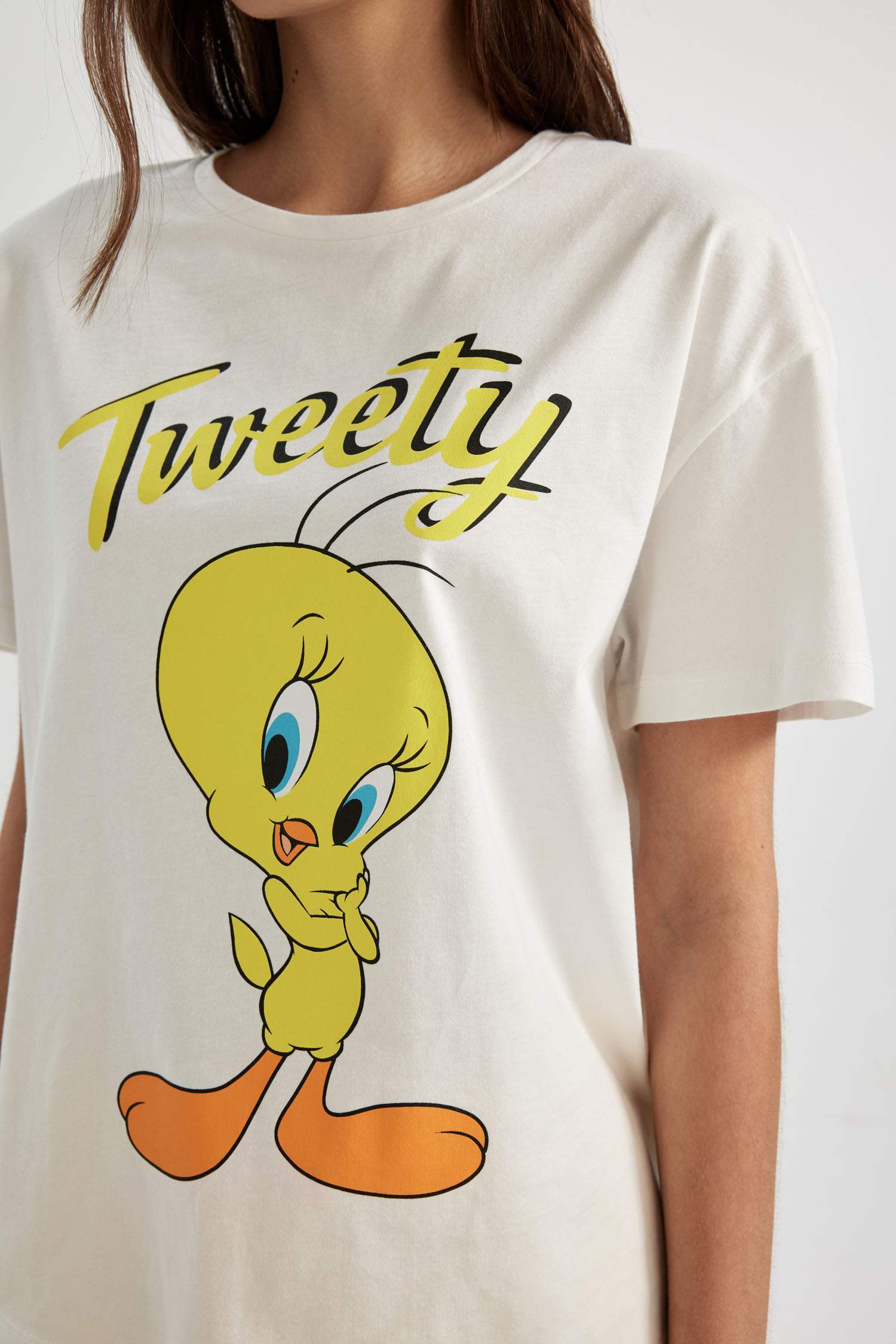 Looney Tunes Pijama Takım Kısa Kollu Üst  Şort Beli Lastikli Alt -Fall in Love
