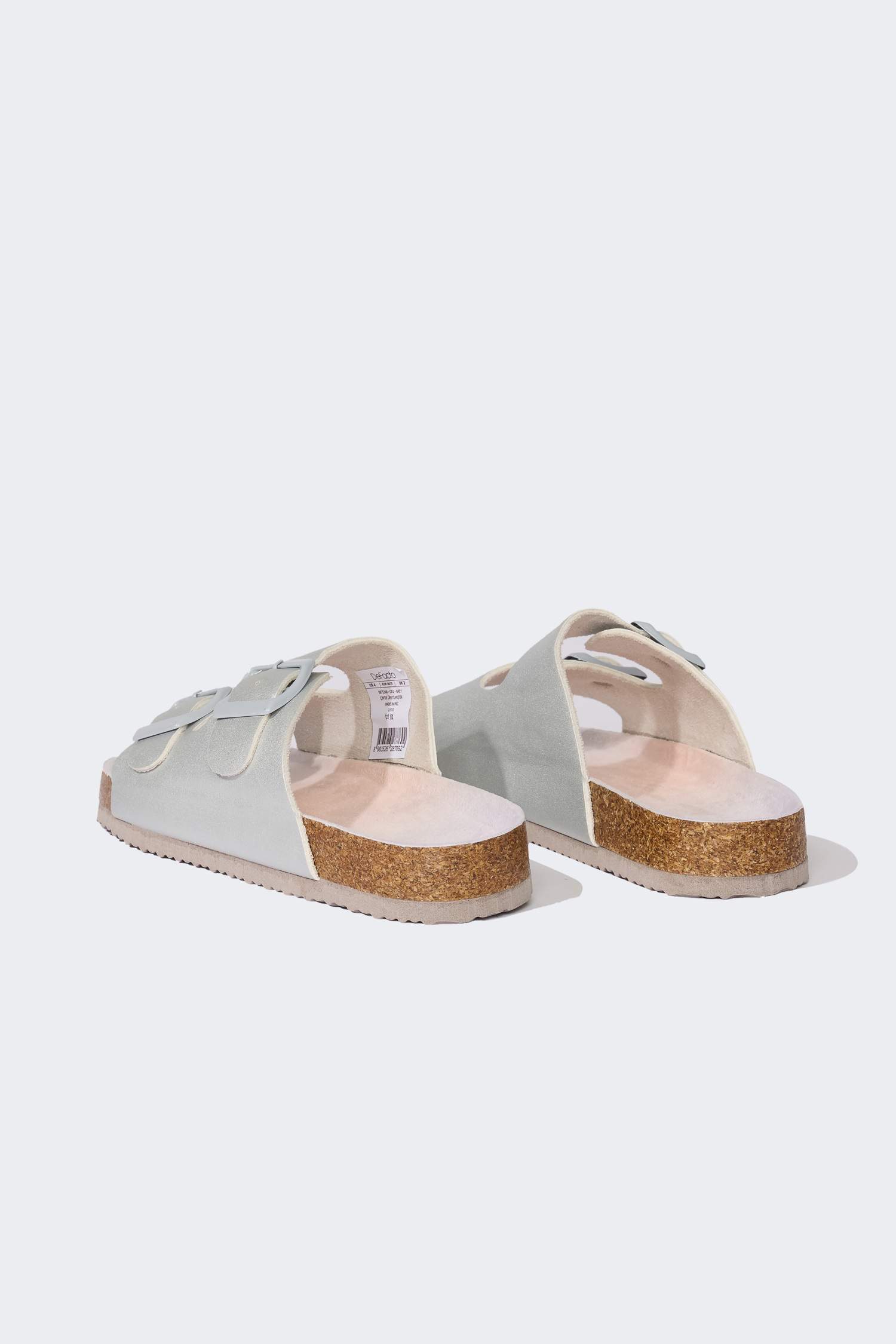 Kız Çocuk Düz Taban Çift Bantlı Suni Deri Terlik