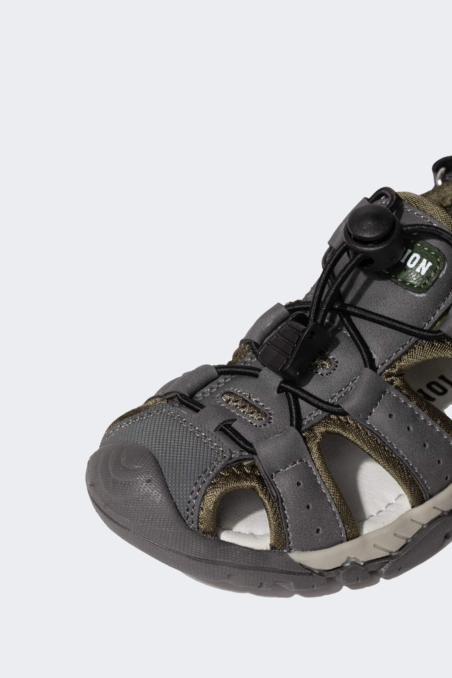 Erkek Çocuk Cırt Cırtlı Tırtıklı Taban Suni Deri Sandalet