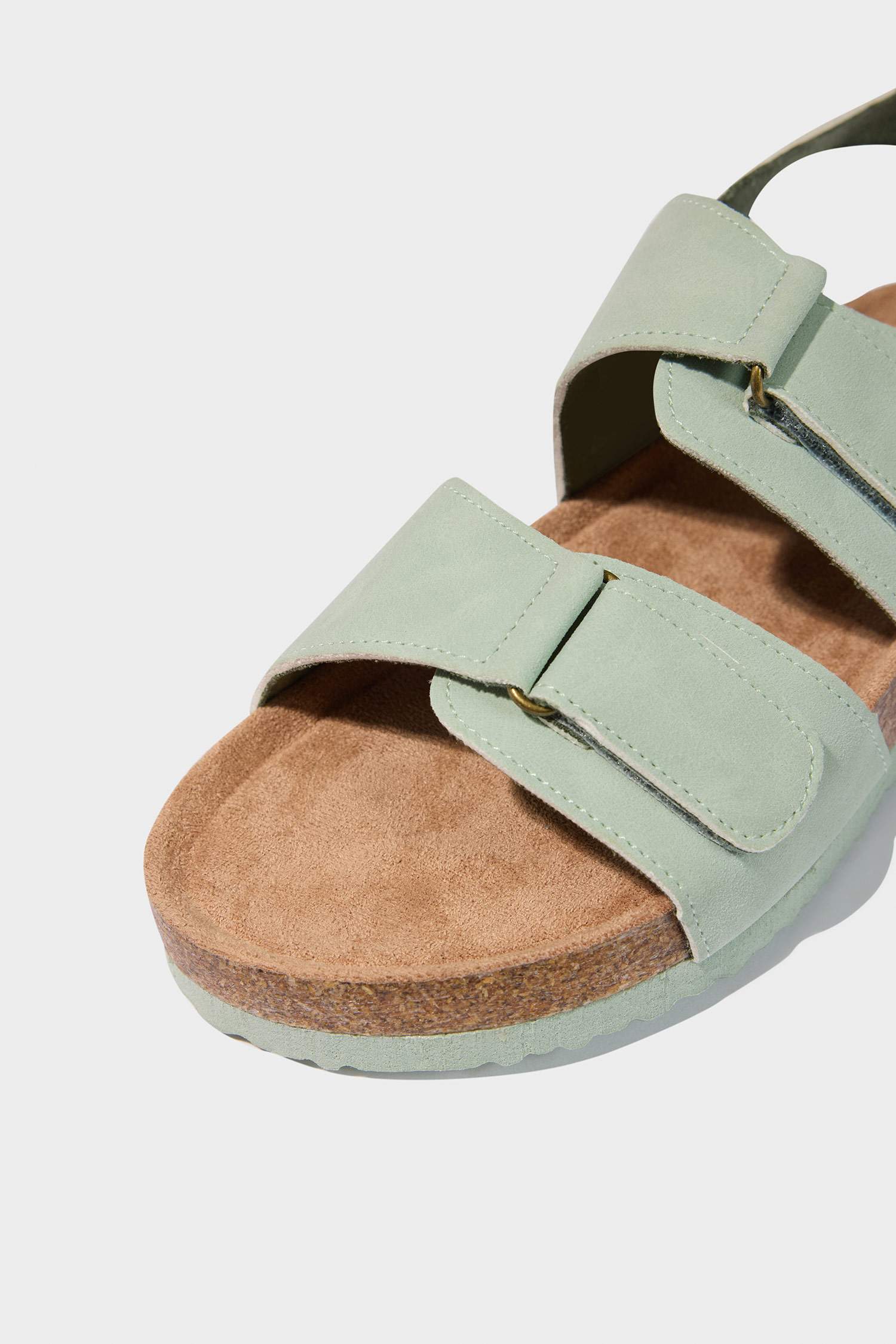 Girl Velcro Flat Sole Faux Leather Sandals