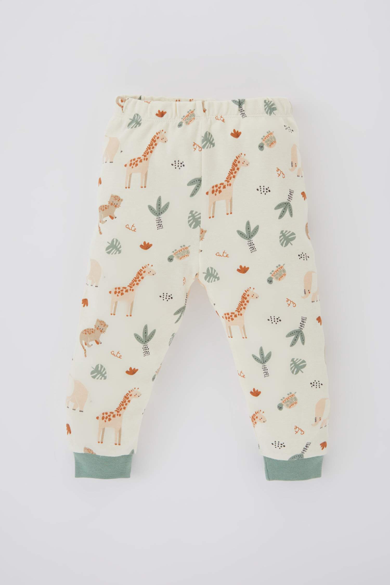 Baby Boy Safari Printed Long Sleeve Pajama Set