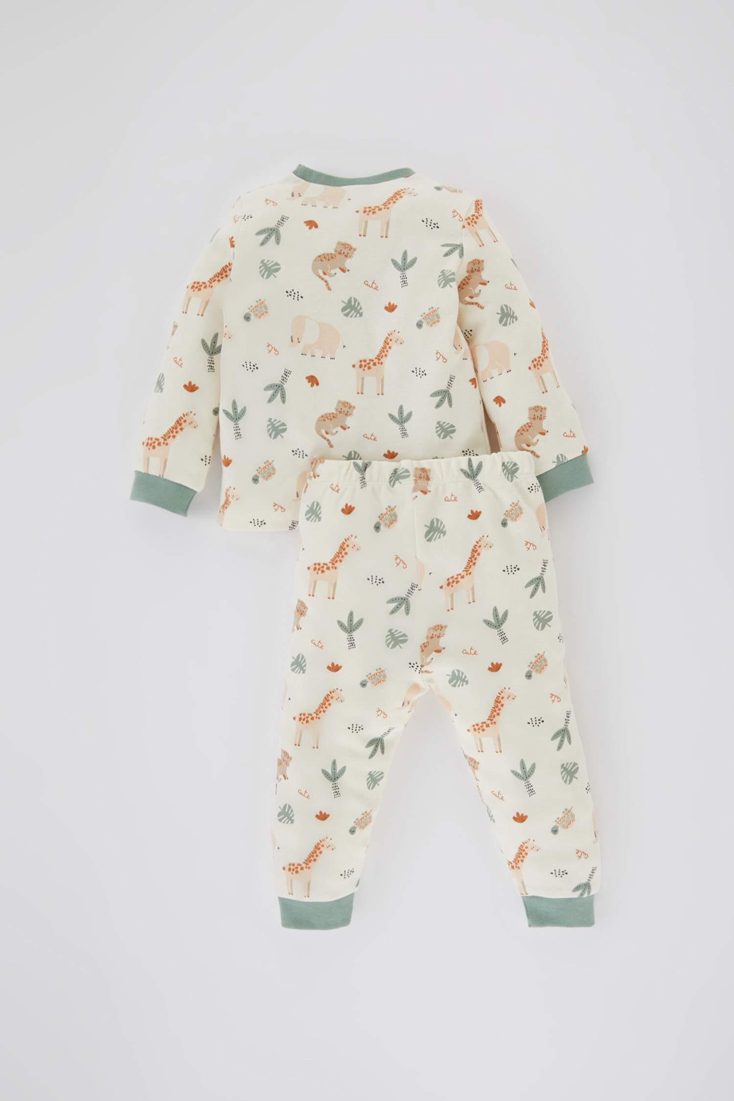 Baby Boy Safari Printed Long Sleeve Pajama Set