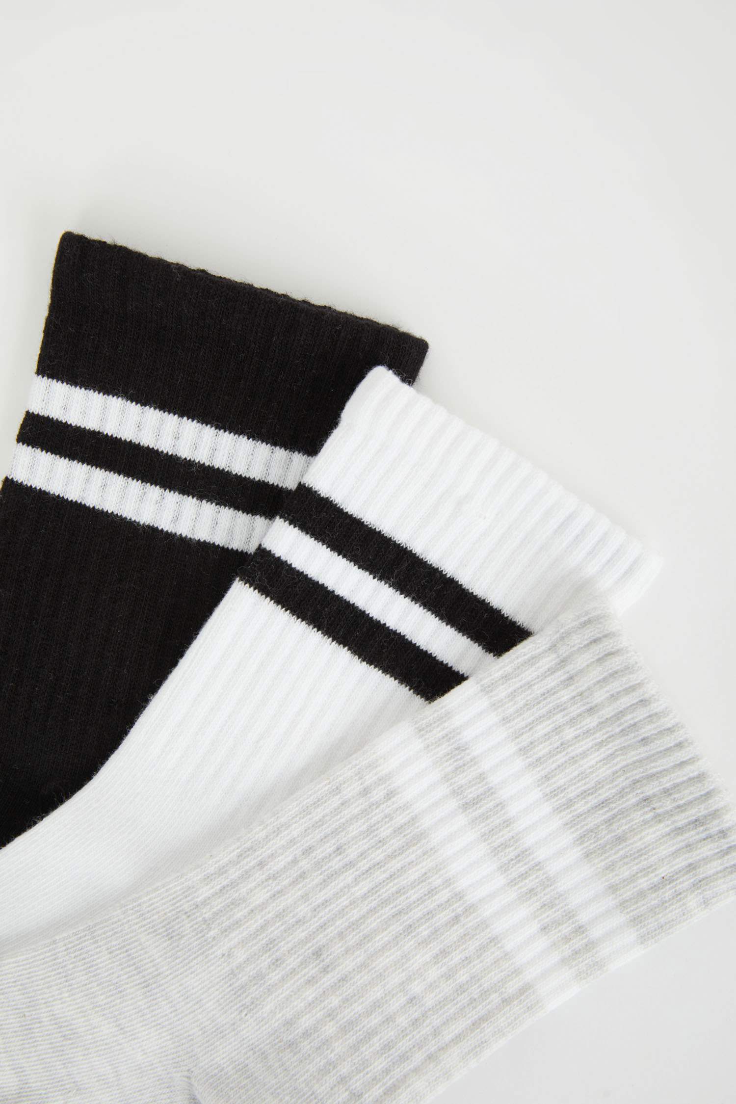 Kadın Rahat Lastikli 3'lü Pamuklu Uzun Çorap