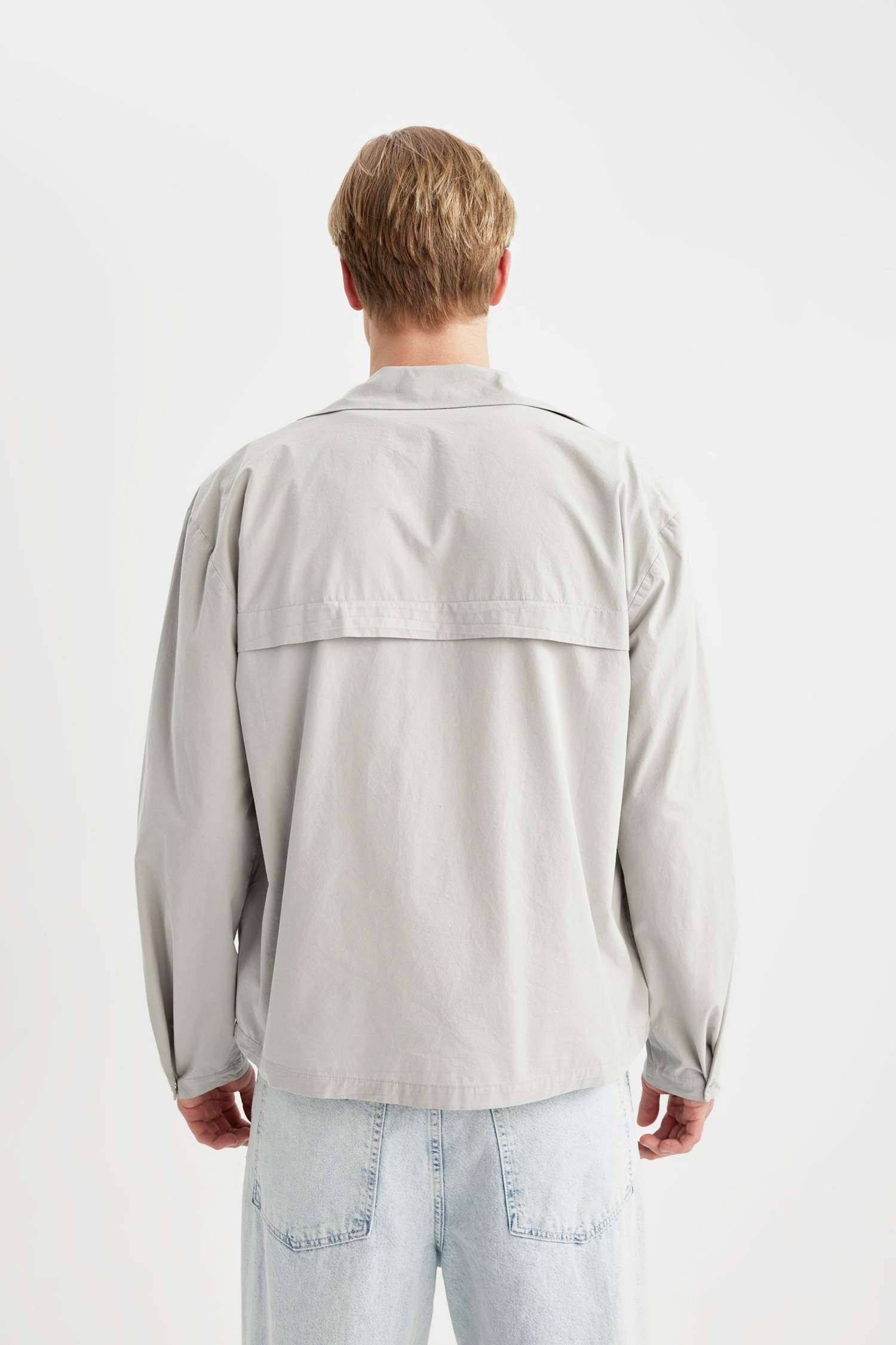 %100 Pamuk Relax Fit Uzun Kollu Paraşüt Gömlek