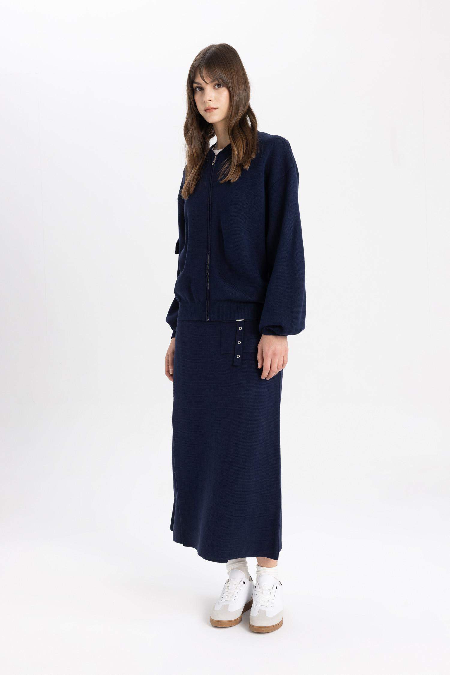 Regular Fit Maxi Triko Etek