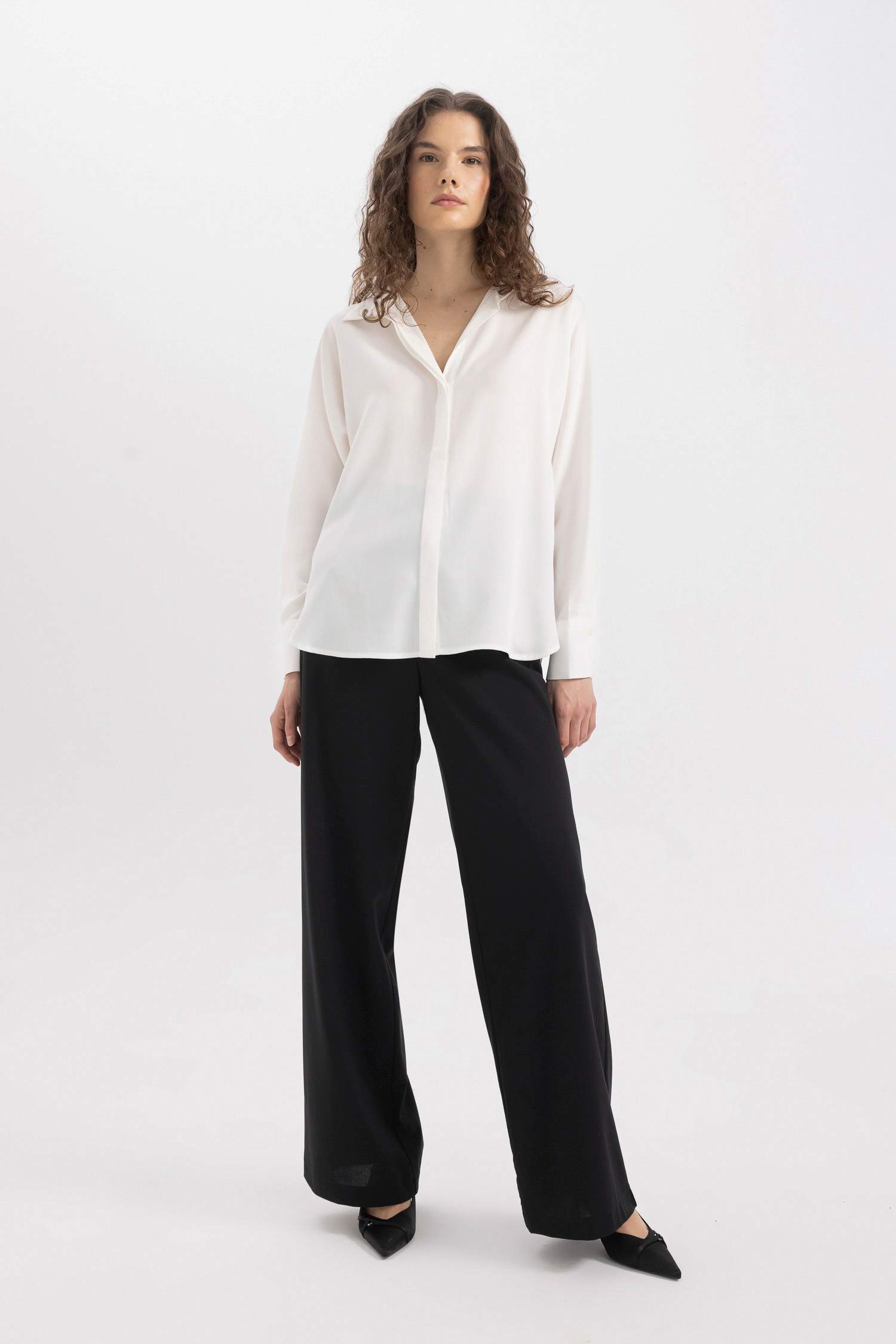 Chemise Coupe Relax à Manches Longues en Tencel