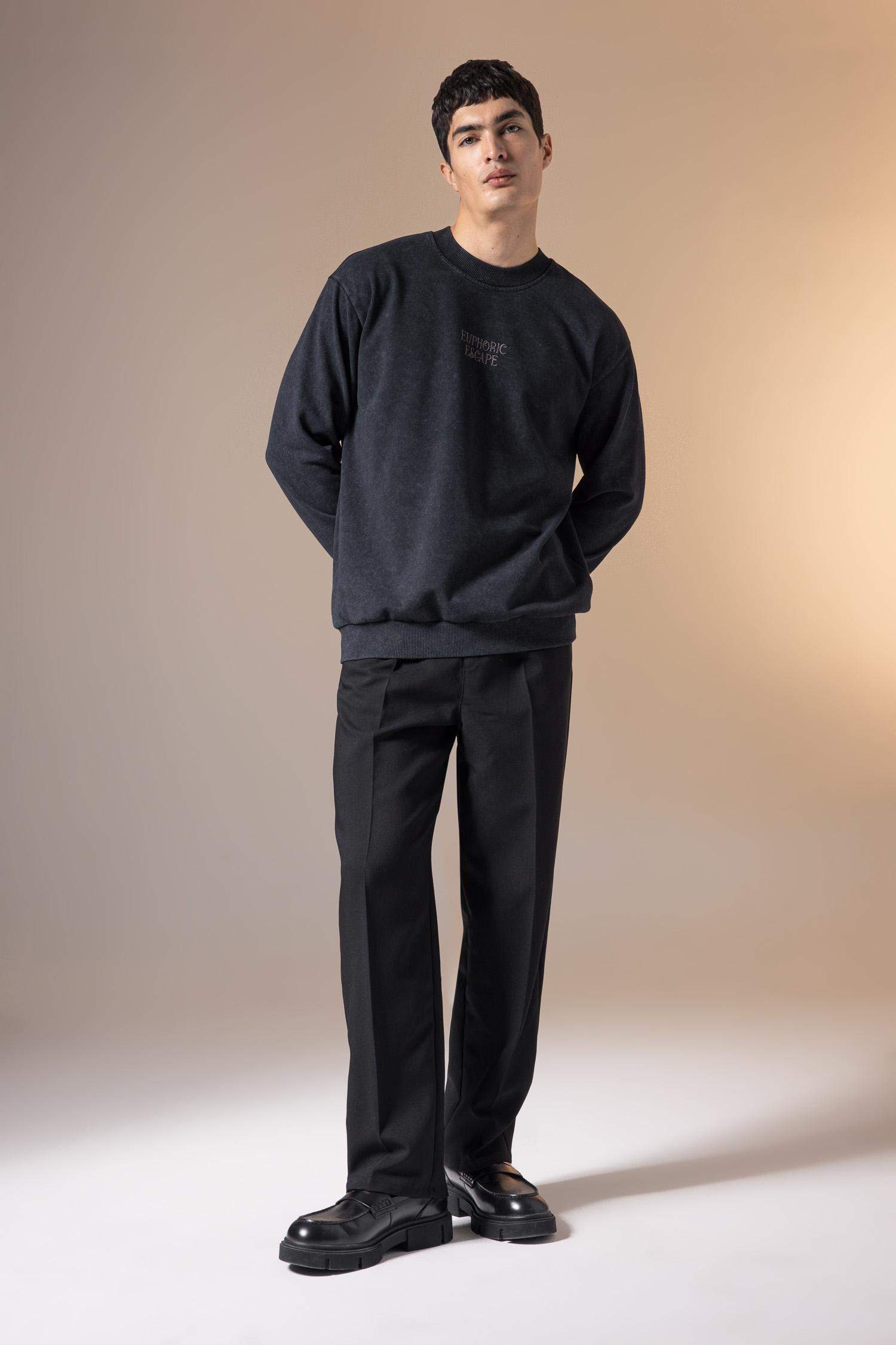 Pantolon Relax Fit Geniş Paça Basic Düz Cepli